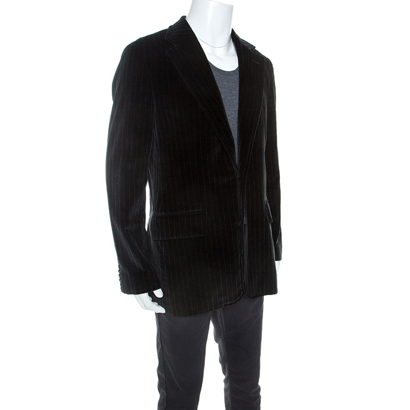 

Boss By Hugo Boss Black Striped Velvet Casso Blazer