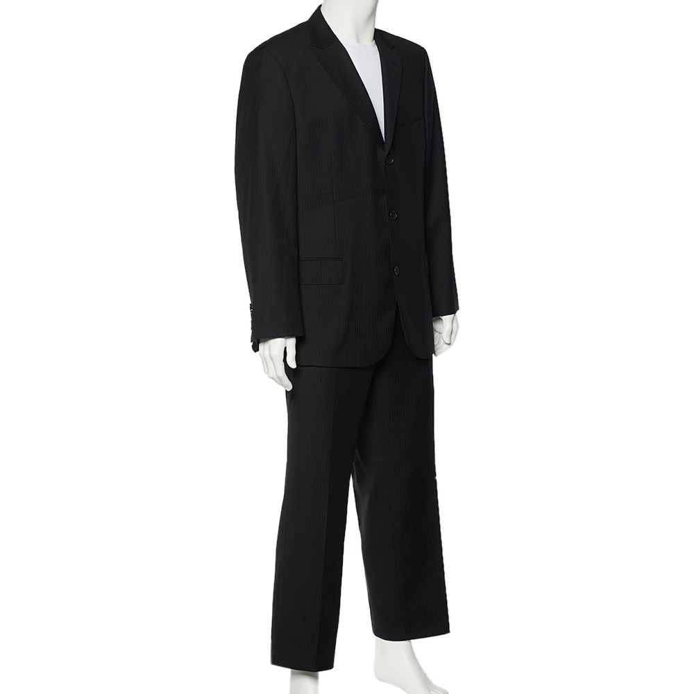 

Boss By Hugo Boss Black Striped Wool Tailored Suit