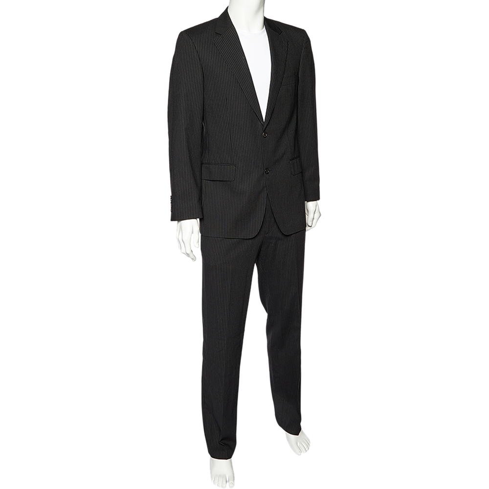 

Boss By Hugo Boss Black Striped Wool Burton/Reno Suit