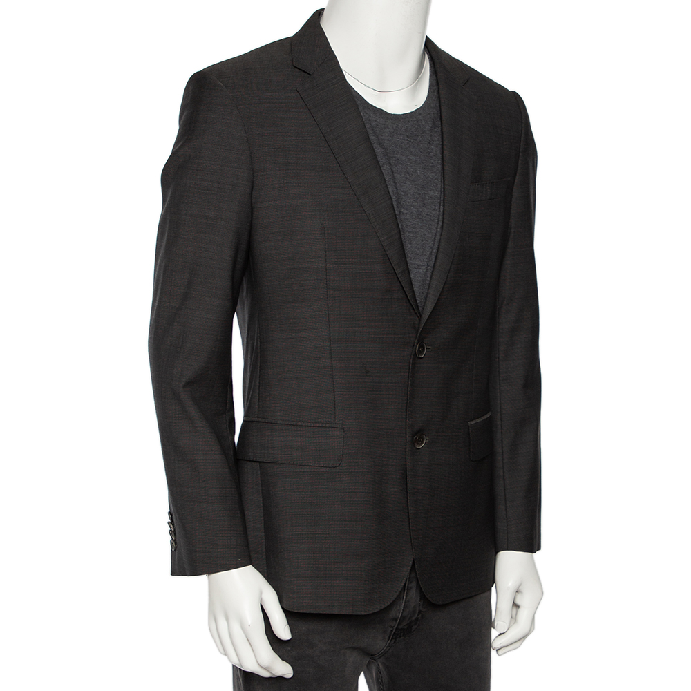 

Boss By Hugo Boss Grey Wool Huge4/Geniue3 Single Breasted