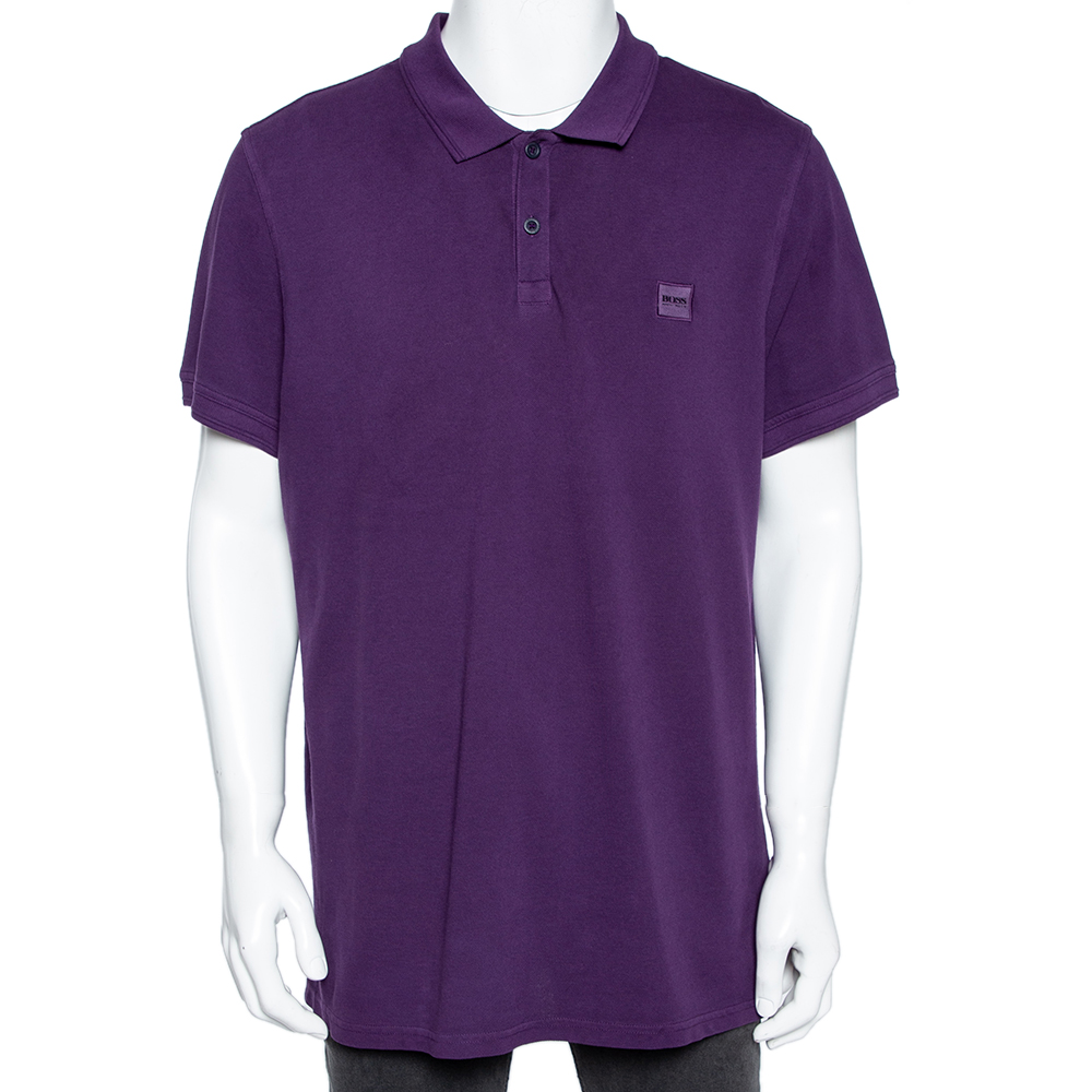 

Boss By Hugo Boss Purple Cotton Pique Slim Fit Prime Polo T-Shirt 3XL