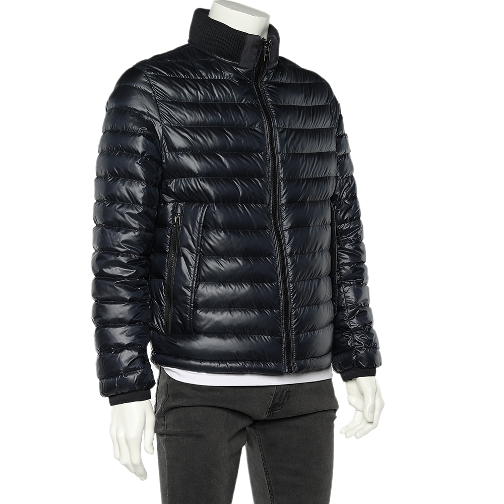 

Boss By Hugo Boss Navy Blue Quilted Synthetic Domiro Jacket