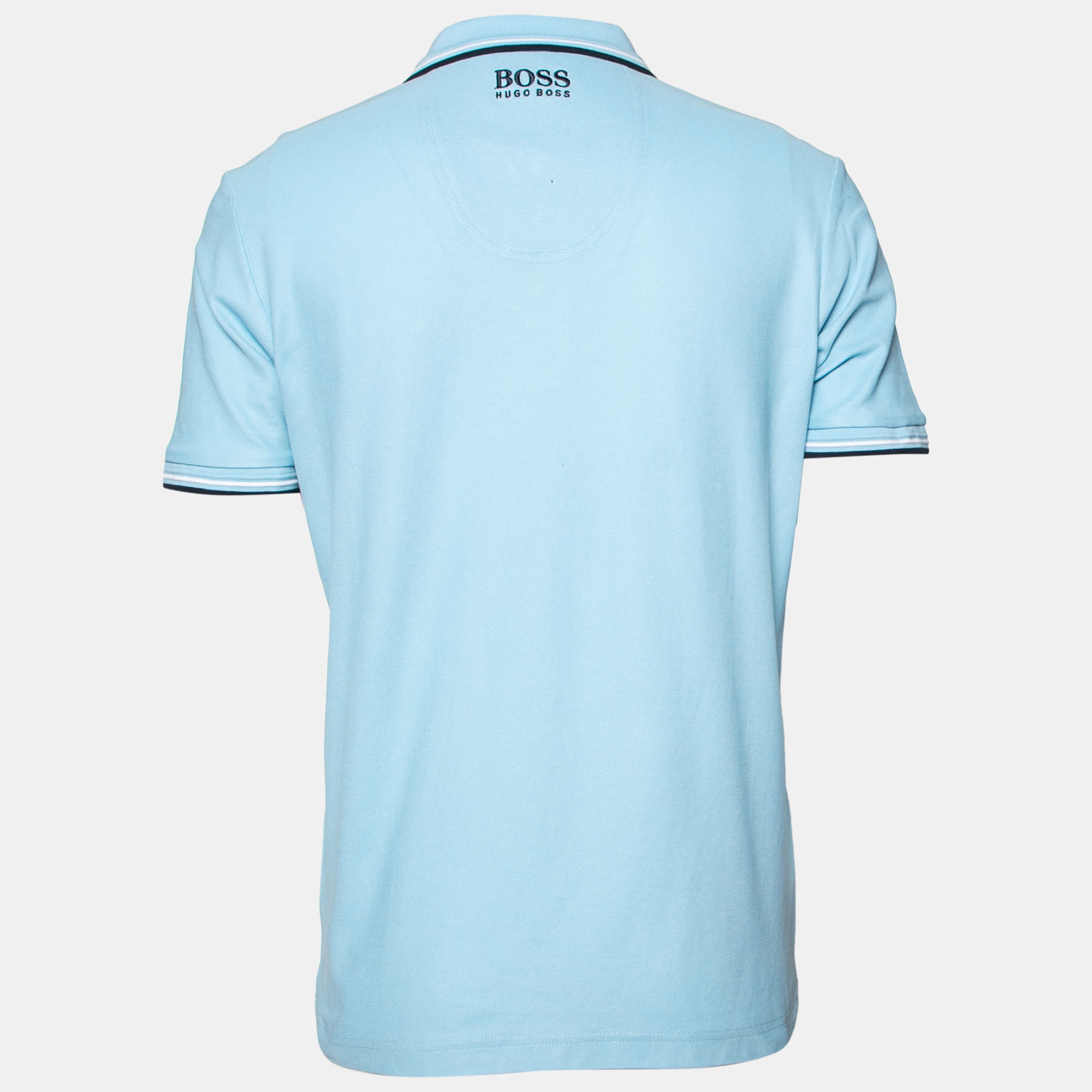 

Boss by Hogo Boss Light Blue Knit Modern Fit Polo T-Shirt