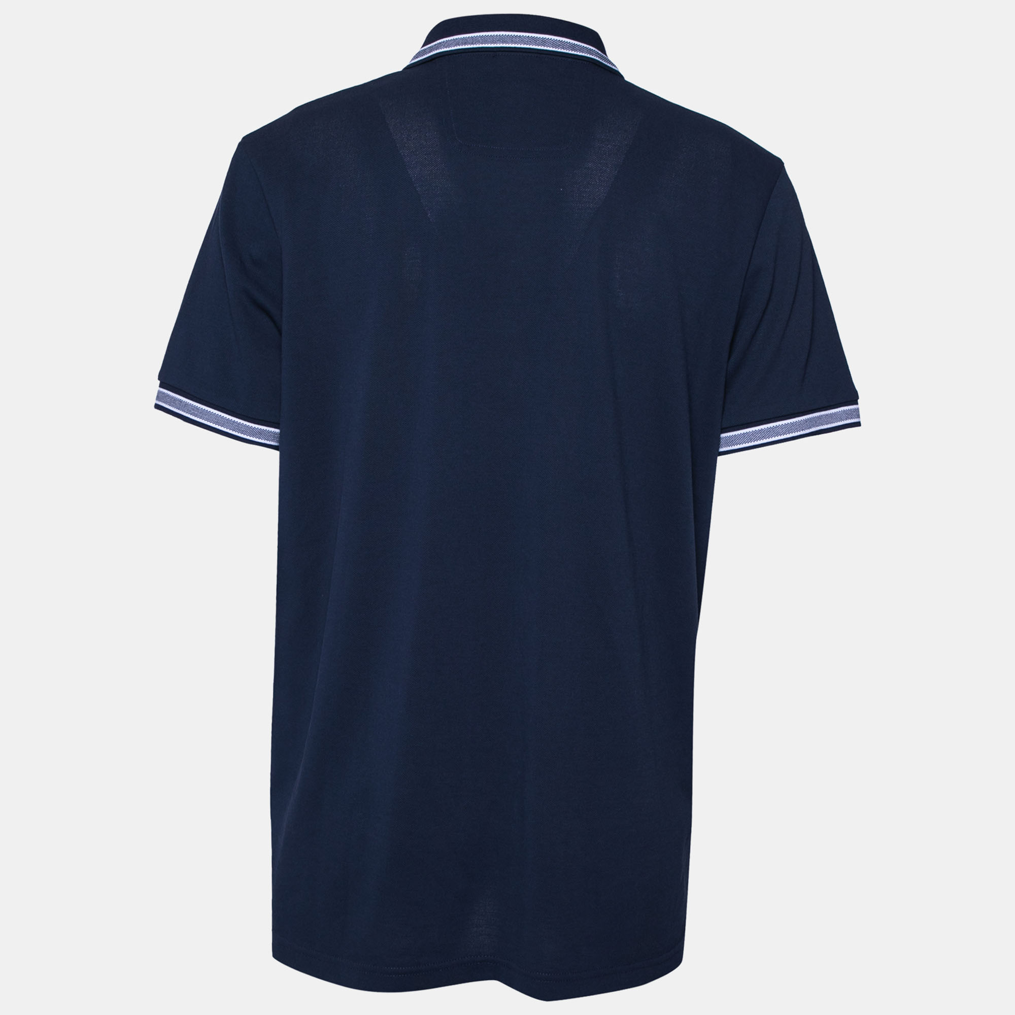 

Boss by Hogo Boss Navy Blue Cotton Regular Fit Polo T-Shirt