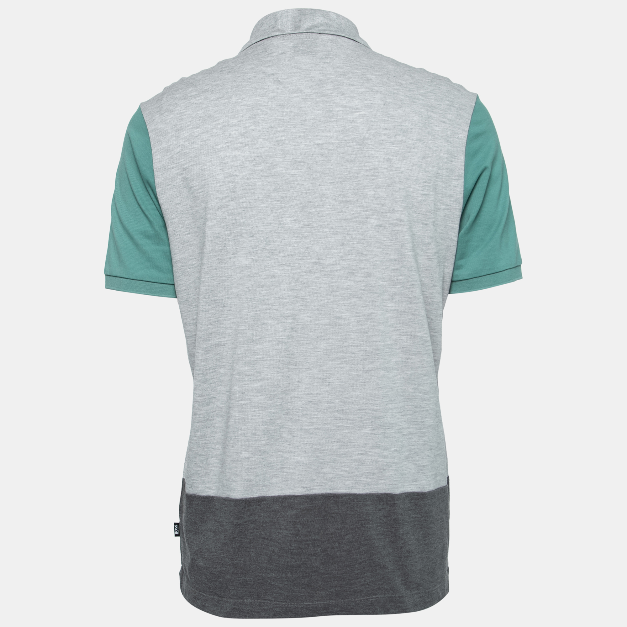 

Boss By Hugo Boss Grey Colorblock Cotton Polo T-Shirt