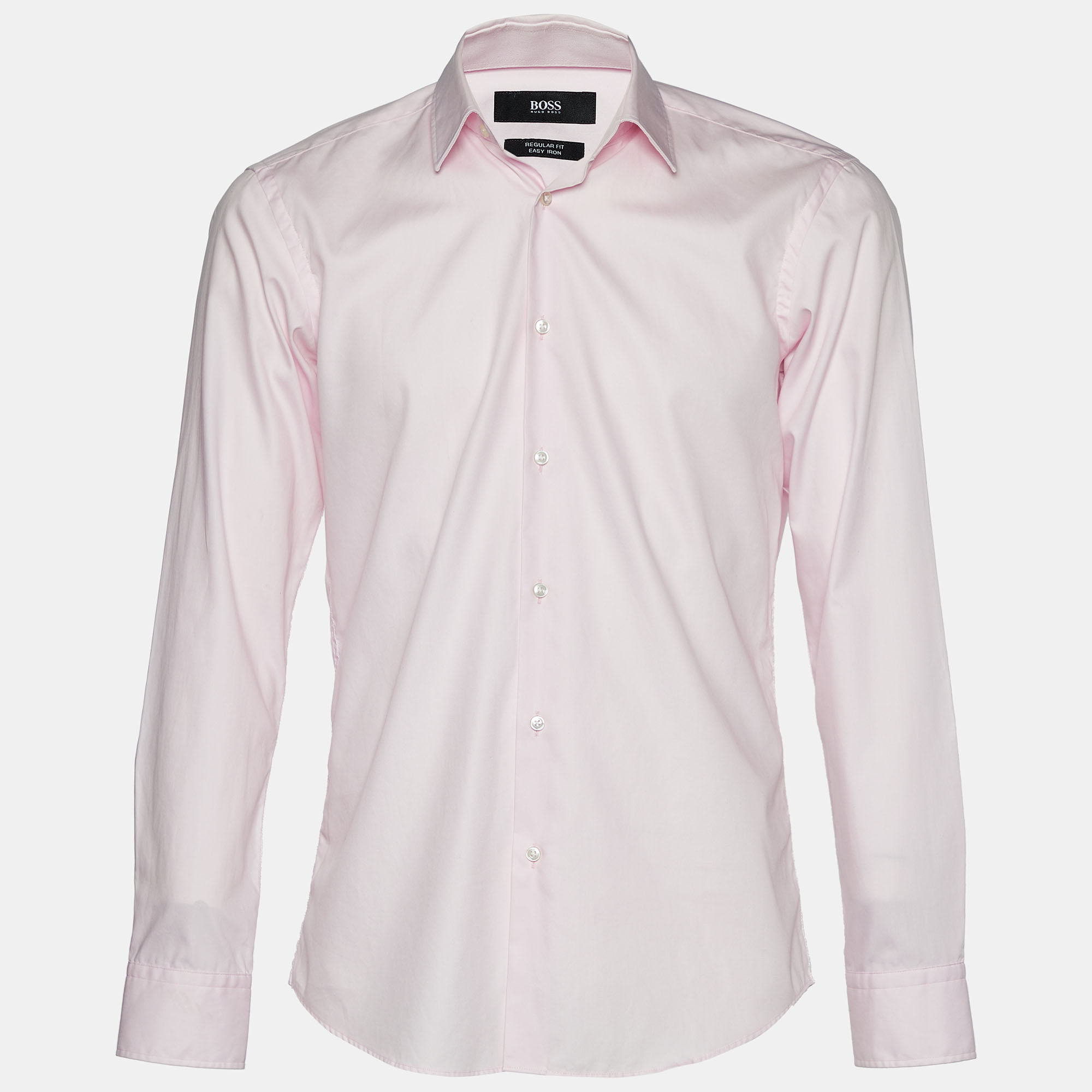 Pre-owned Boss By Hugo Boss Boss Hugo Boss Pink Cotton Easy Iron Regular Fit Shirt M