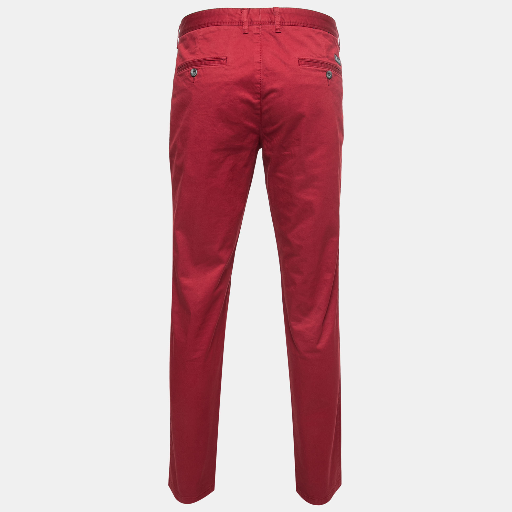 

Boss By Hugo Boss Red Cotton Stretch Trousers