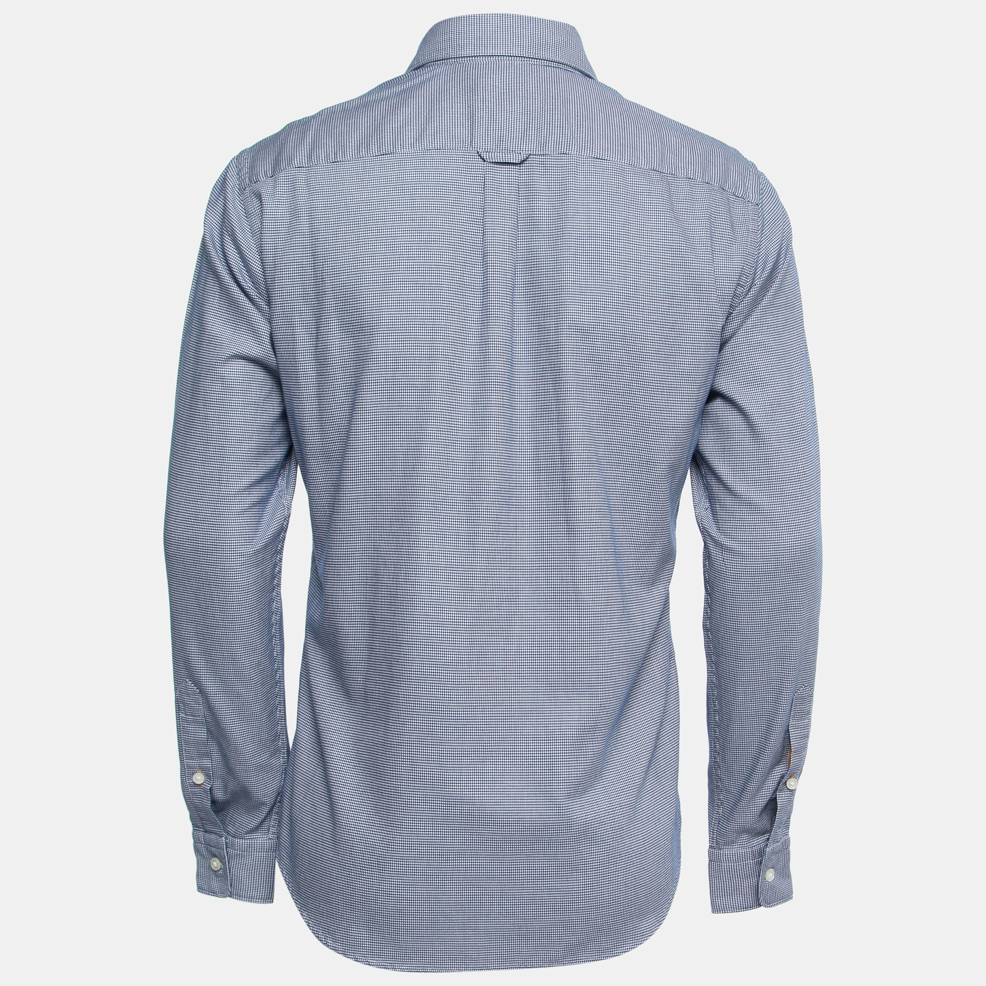 

Boss By Hugo Boss Blue Patterned Cotton Button Front Shirt