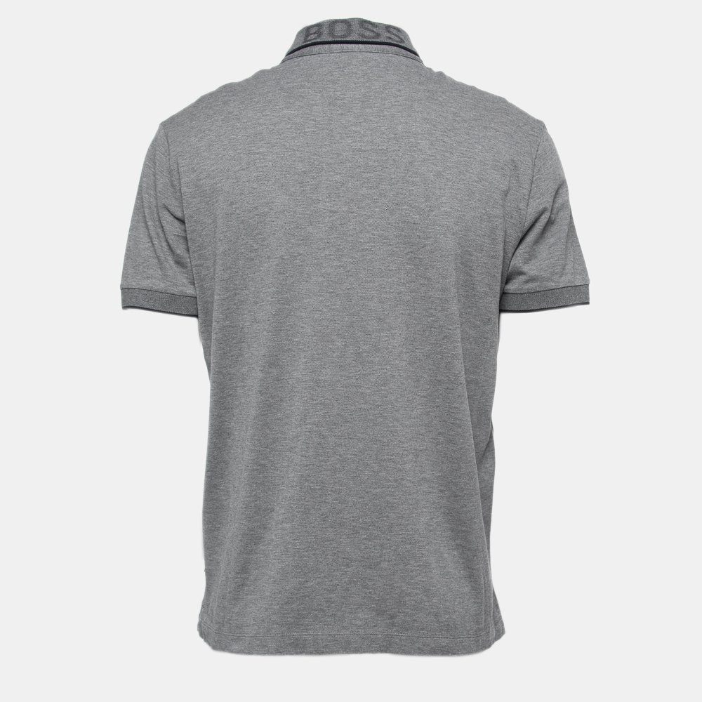 

Boss By Hugo Boss Grey Cotton Knit Polo T-Shirt