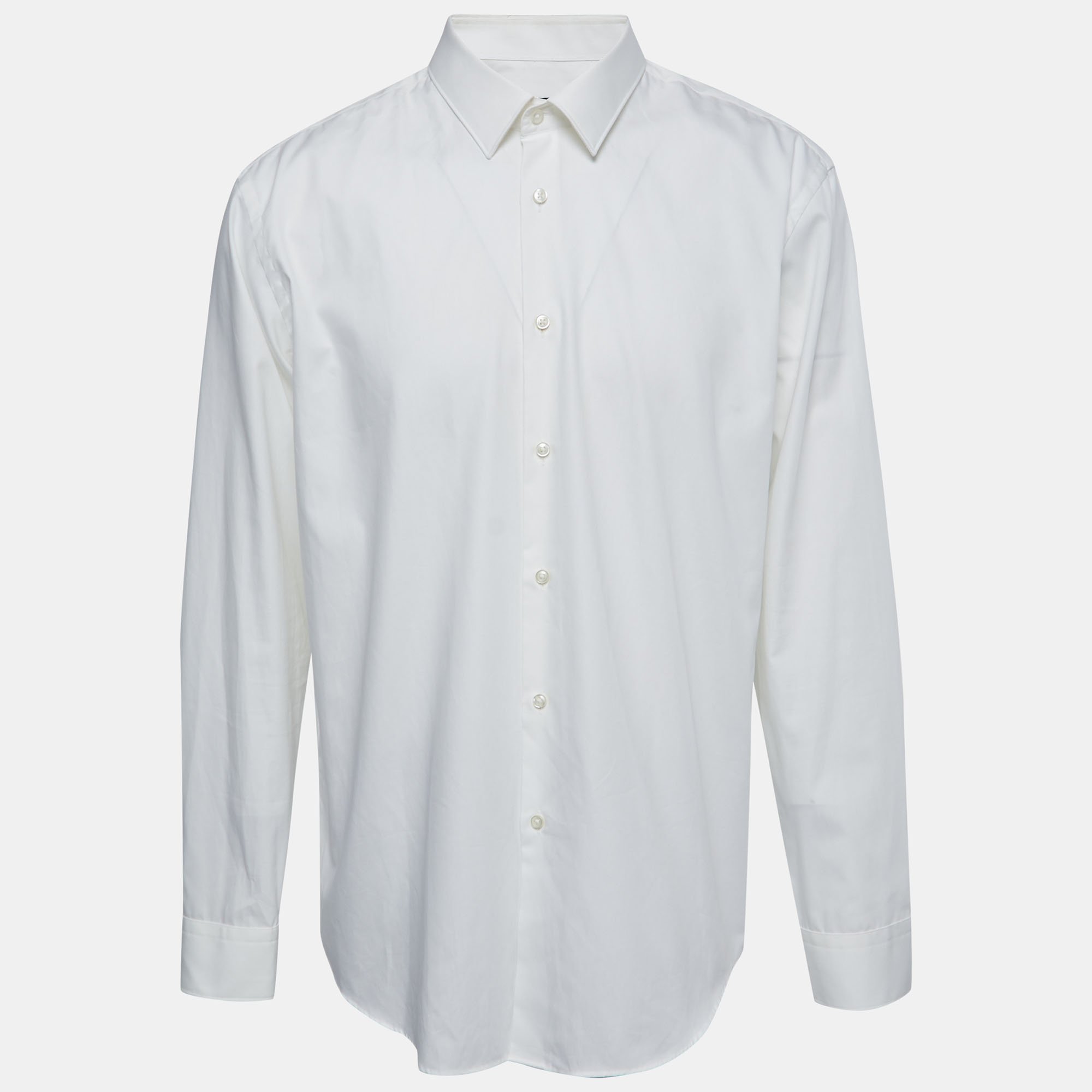 

Boss By Hugo Boss White Cotton Regular Fit Button Front Shirt