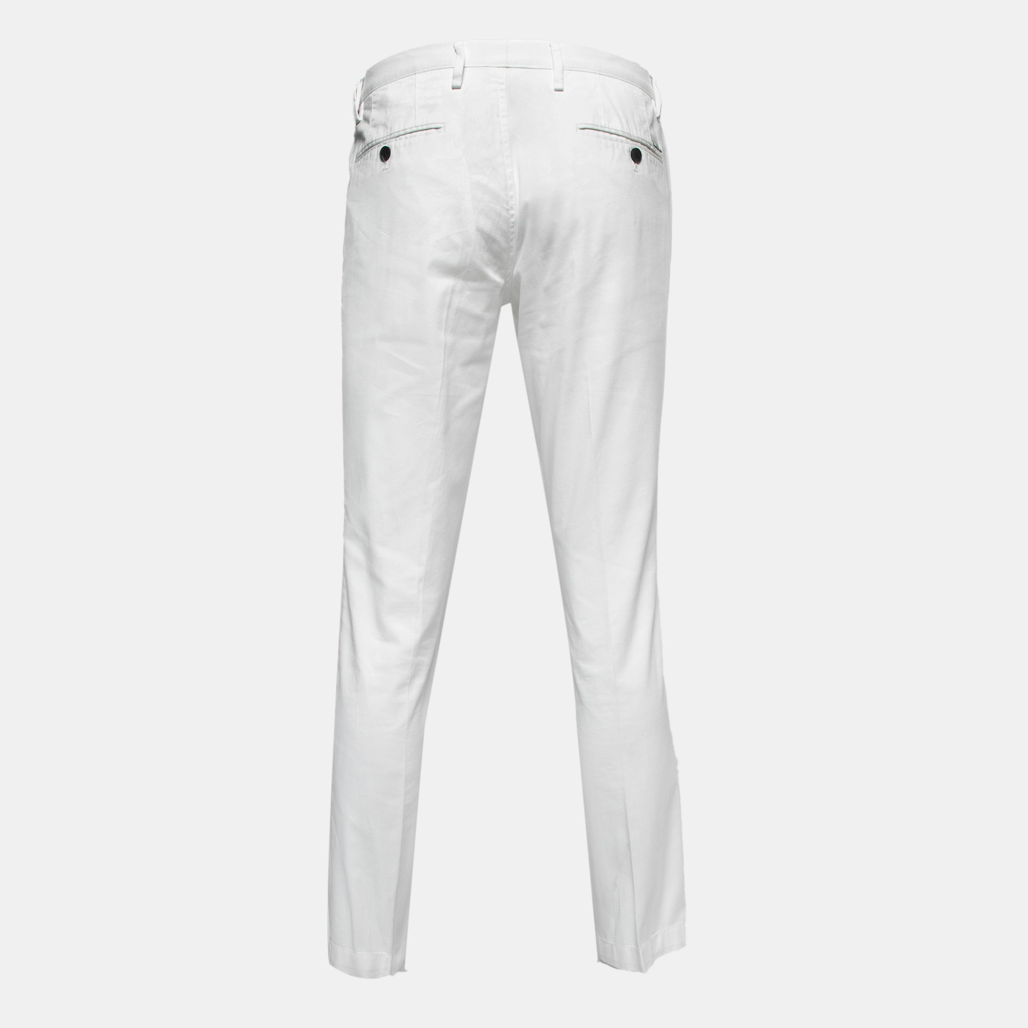 

Boss By Hugo Boss White Cotton Classic Slim Fit Chino Pants