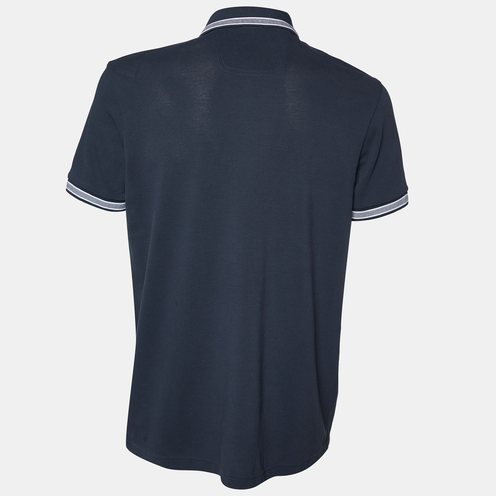 

Boss By Hugo Boss Navy Blue Cotton Regular Fit Polo T shirt