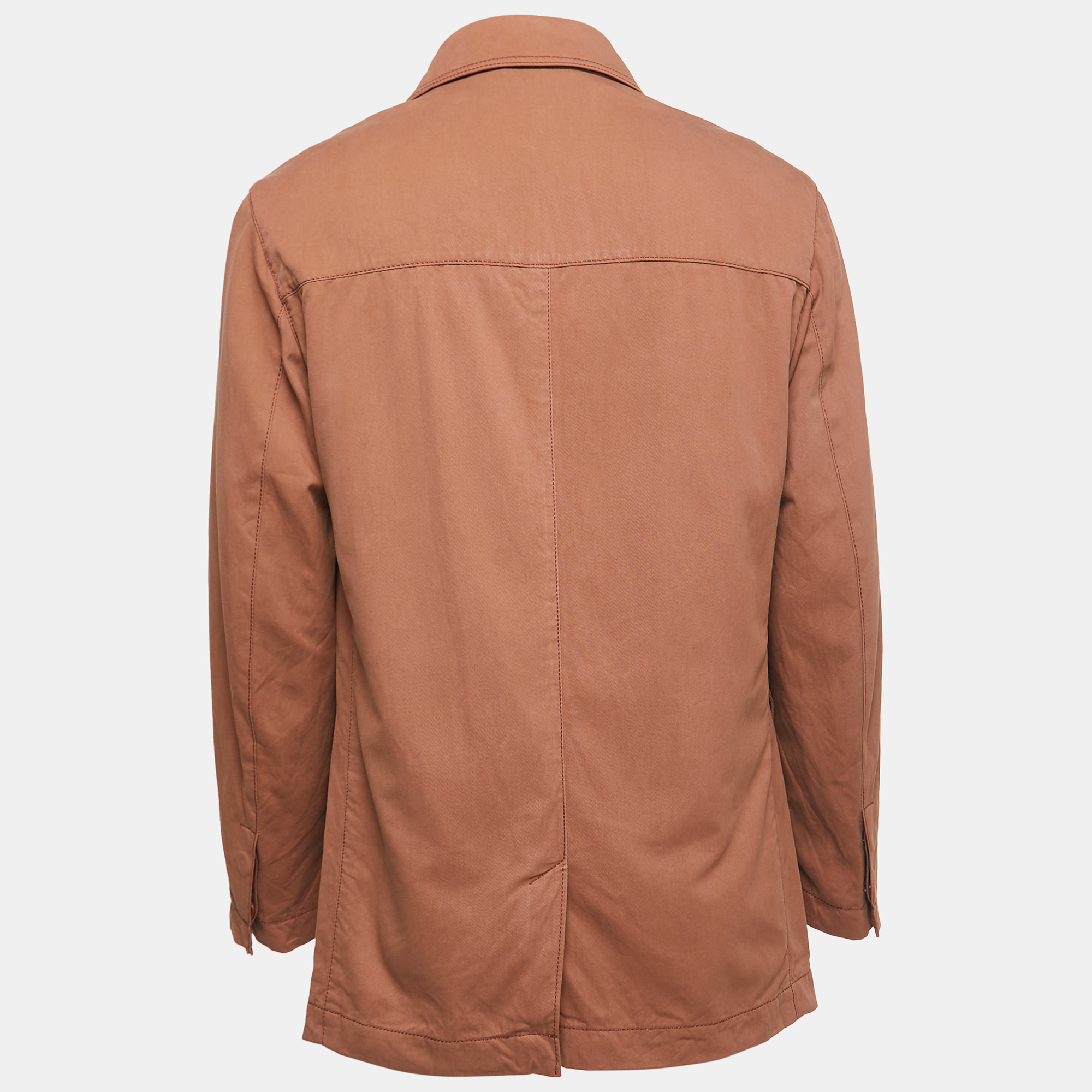 

Boss By Hugo Boss Vintage Brown Cotton Button Front Jacket