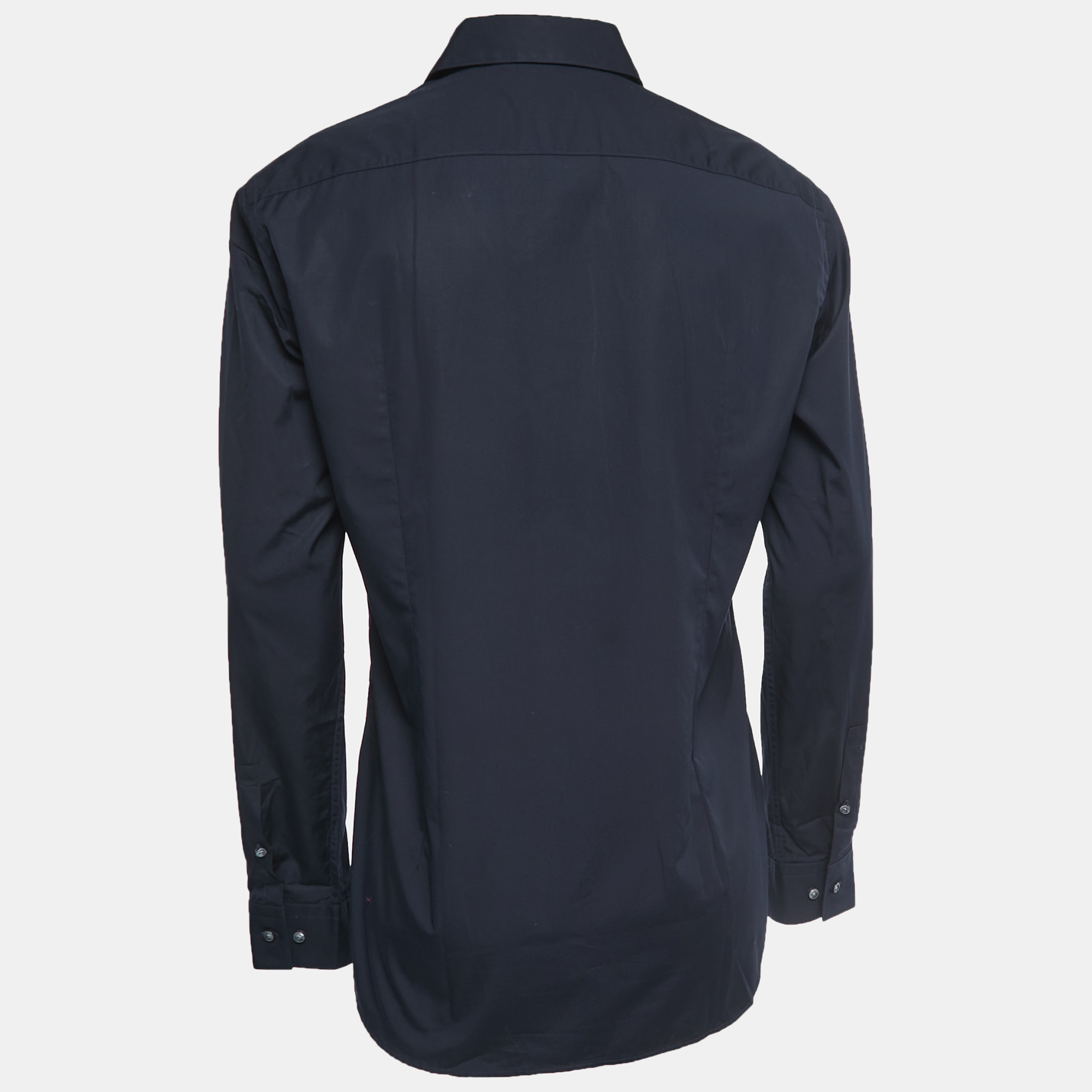 

Boss by Hugo Boss Navy Blue Cotton Slim Fit Button Front Shirt