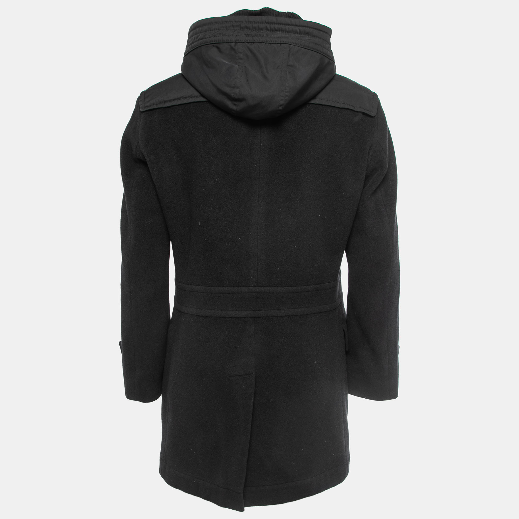 

Boss By Hugo Boss Black Wool Single Breasted Hooded Coat
