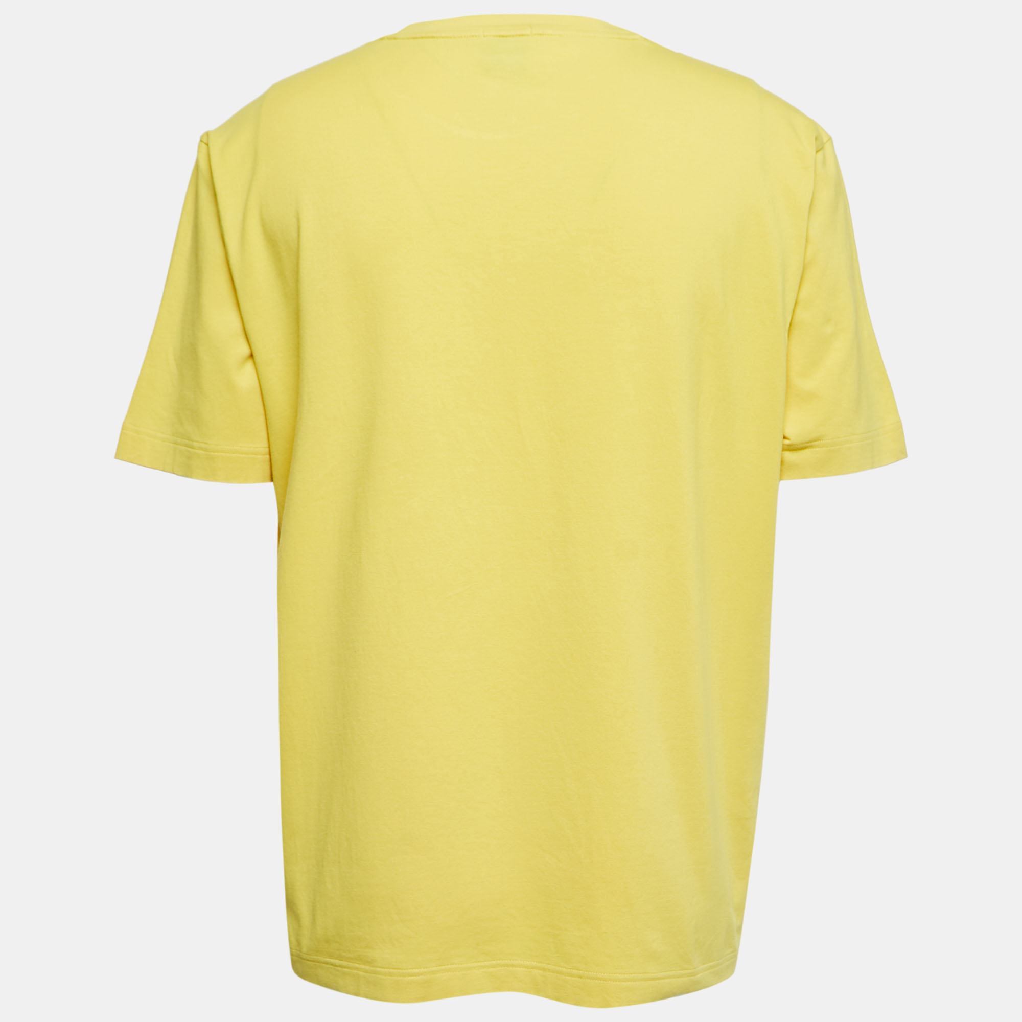 

Boss By Hugo Boss Yellow Cotton Relaxed Fit Crew Neck T-Shirt