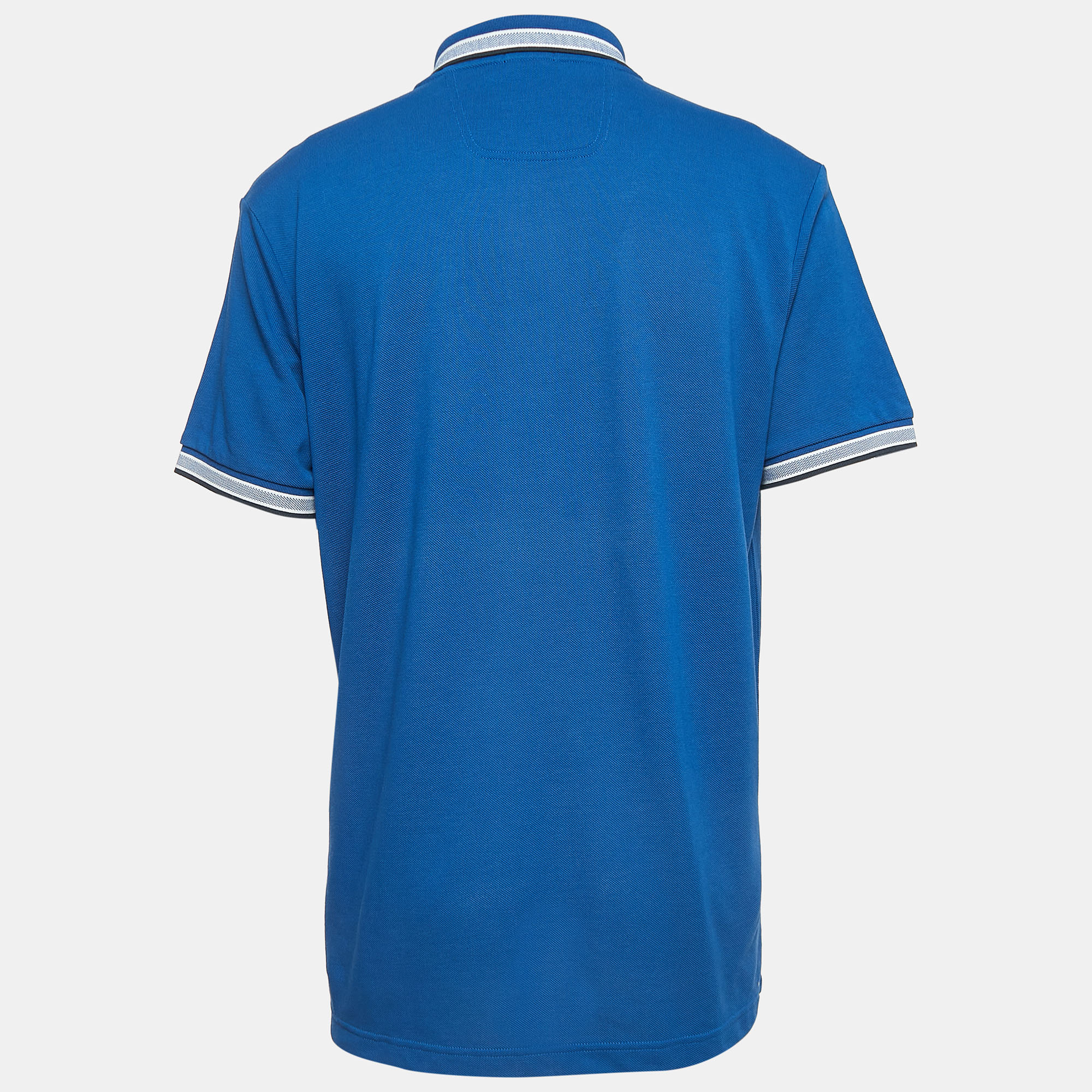 

Boss By Hugo Boss Blue Cotton Pique Regular Fit Polo T-Shirt