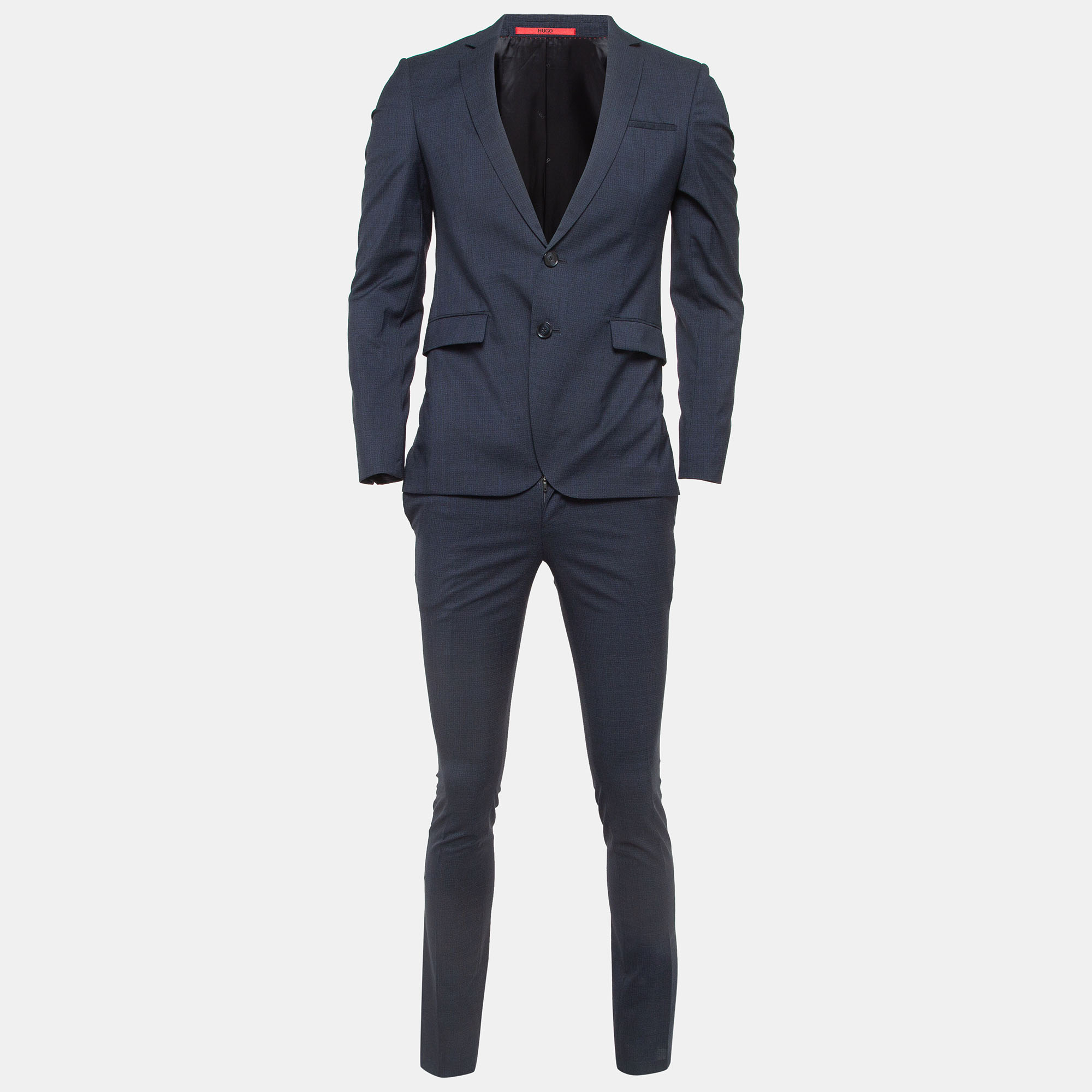 Pre-owned Boss By Hugo Boss Navy Blue Wool Single Breasted Suit Xs