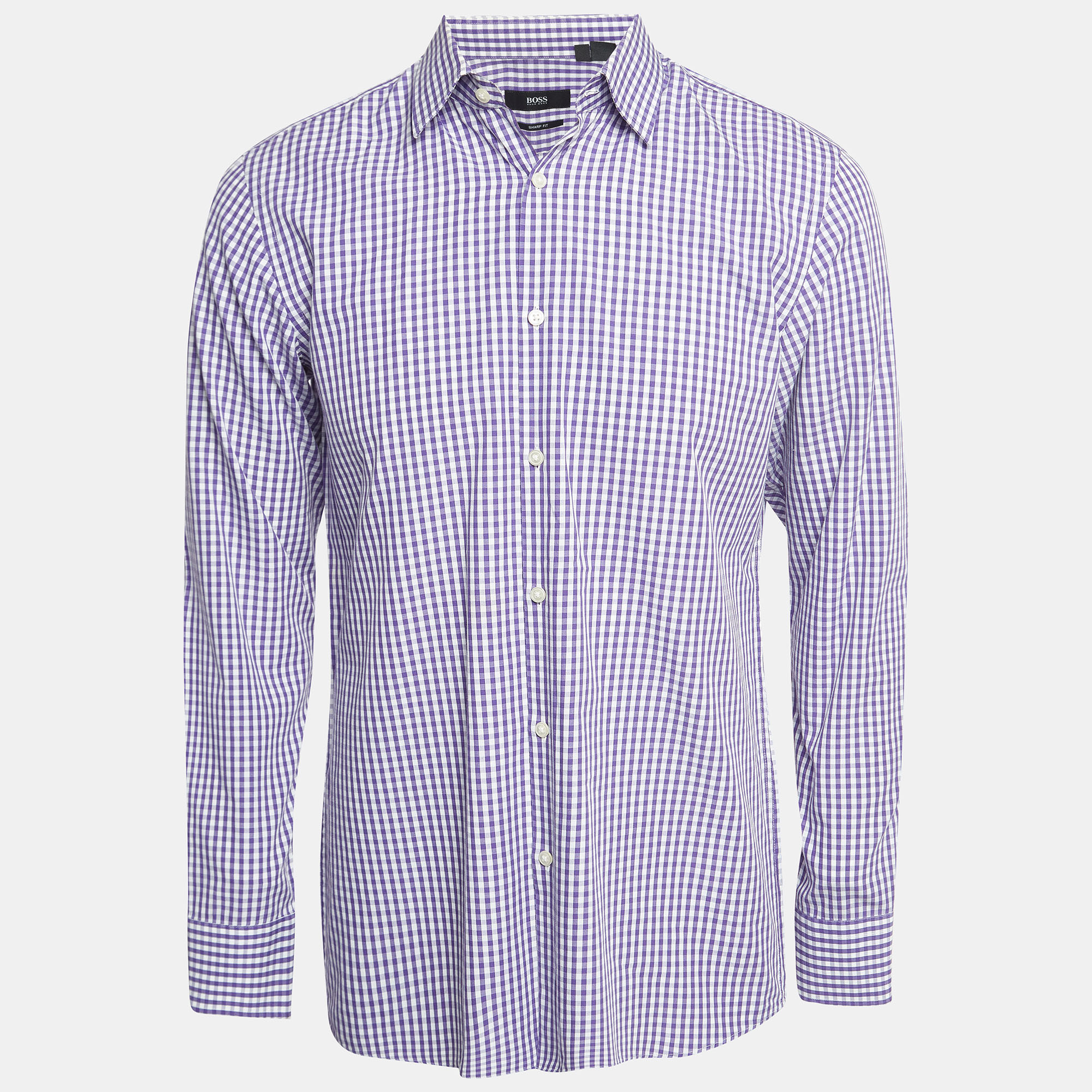 

Boss By Hugo Boss Purple Gingham Check Cotton Sharp Fit Shirt