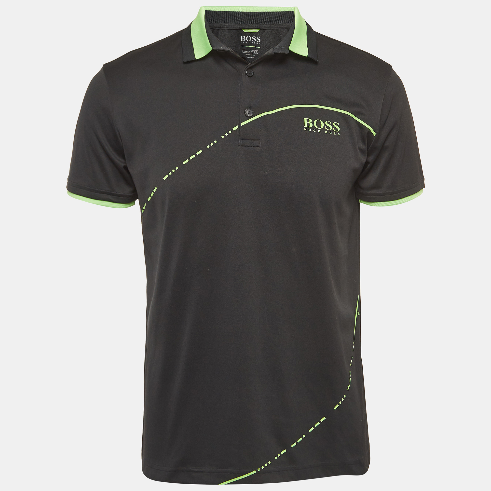 

Boss By Hugo Boss Black Contrast Trim Jersey Polo T-Shirt S