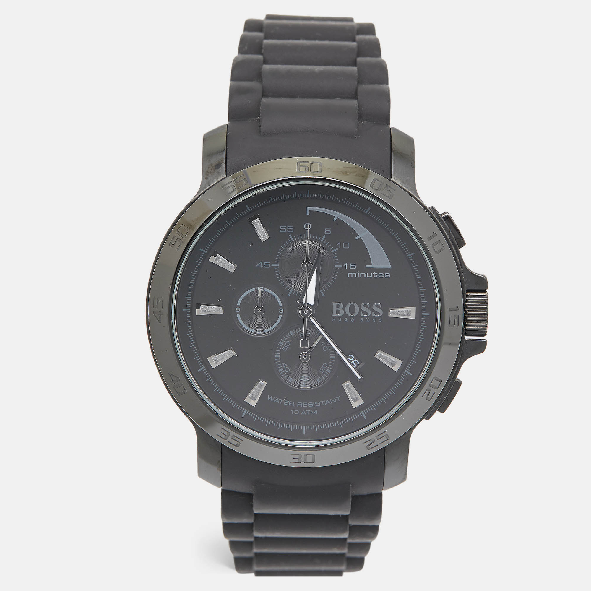 

Boss By Hugo Boss Black Ion Plated Stainless Steel Rubber HB.76.1.34.2161 Men's Wristwatch