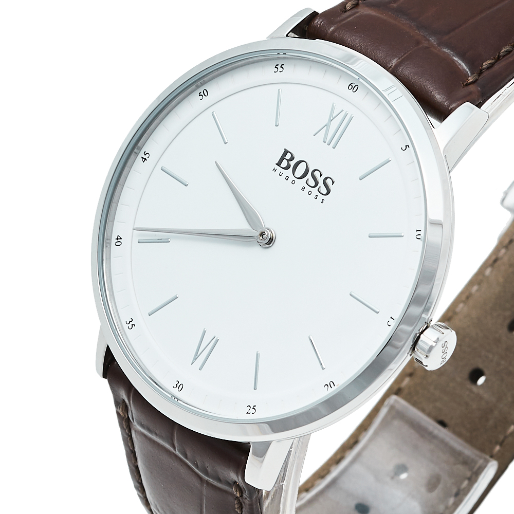 

Hugo Boss White Stainless Steel Leather HB.274.1.14.3164 Quartz Men's Wristwatch