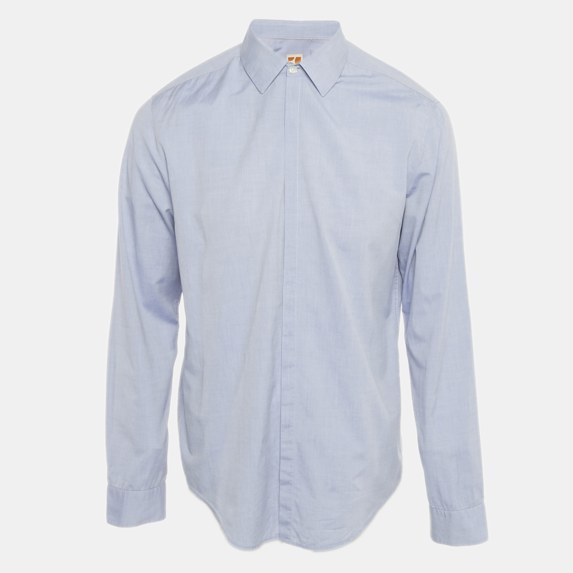

Boss Orange By Hugo Boss Blue Cotton Full Sleeve Shirt L