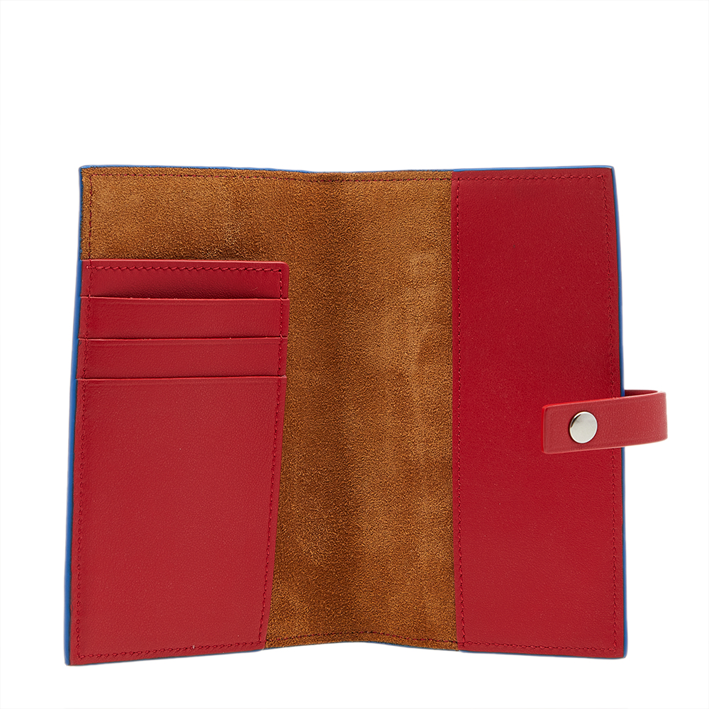 

Bottega Veneta Blue/Red Leather Passport Holder