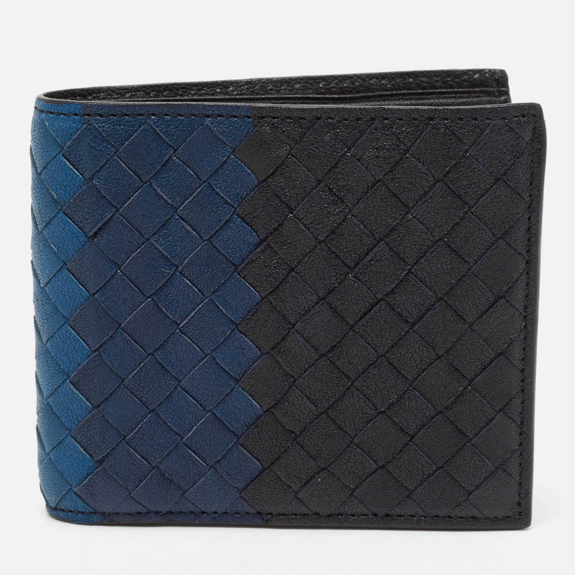 

Bottega Veneta Blue Intrecciato Leather Bifold Wallet