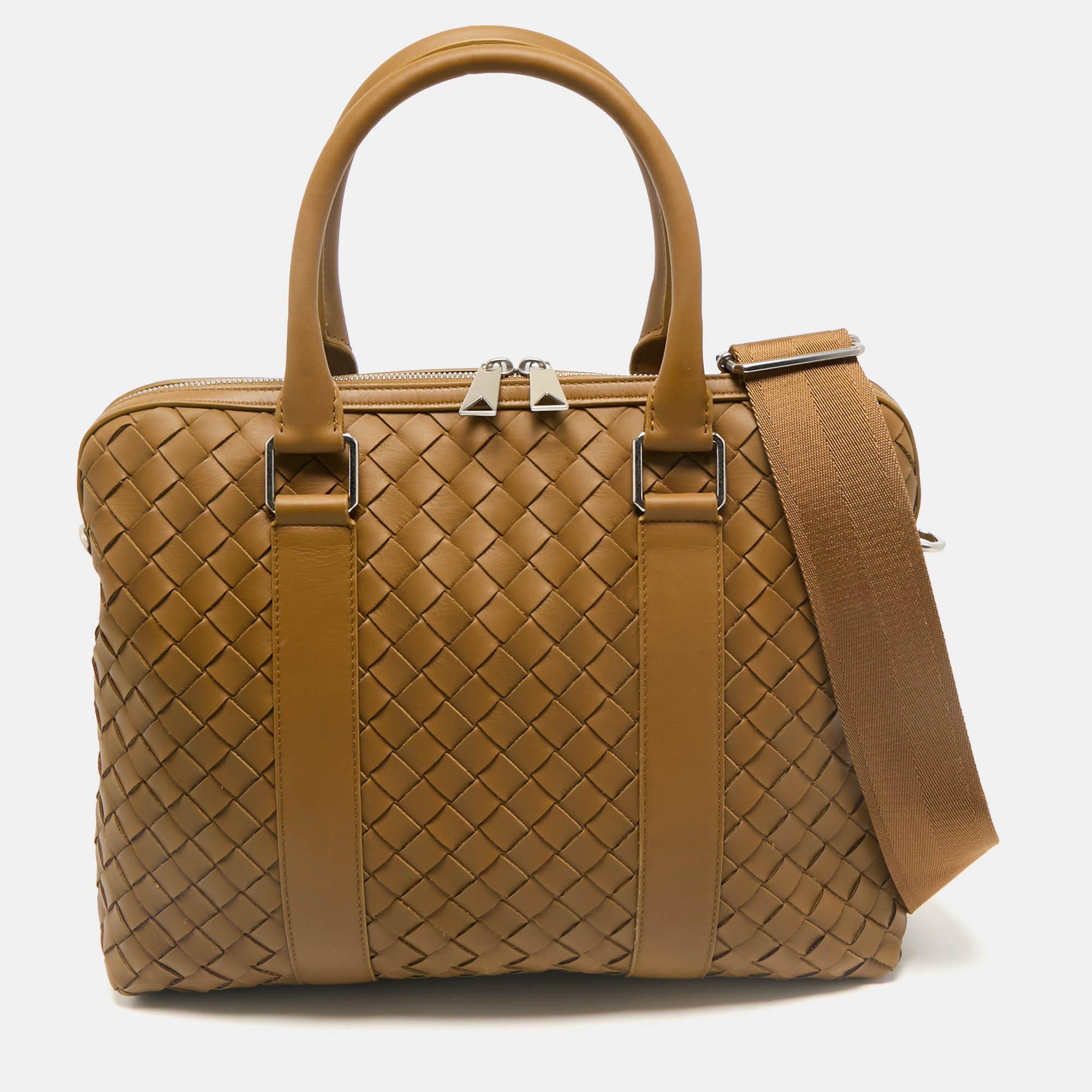 

Bottega Veneta Tan Intrecciato Leather Briefcase