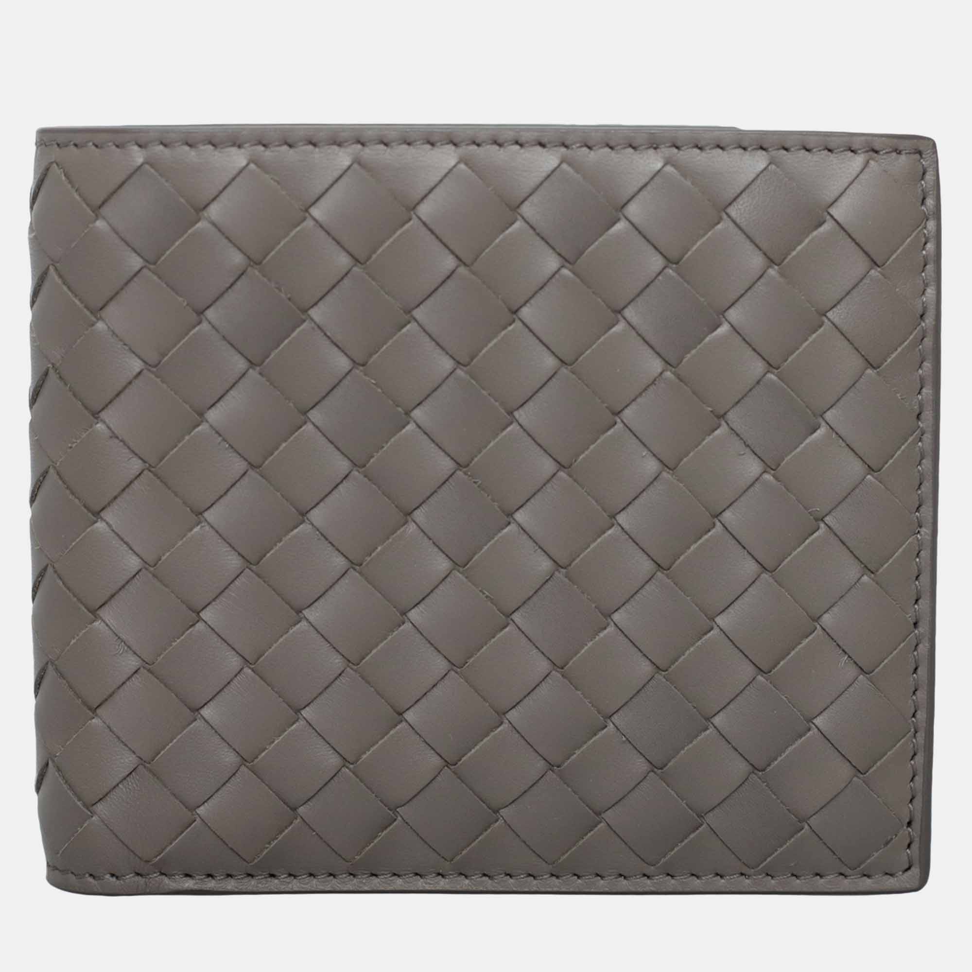 

Bottega Veneta Grey Leather Intrecciato Wallet