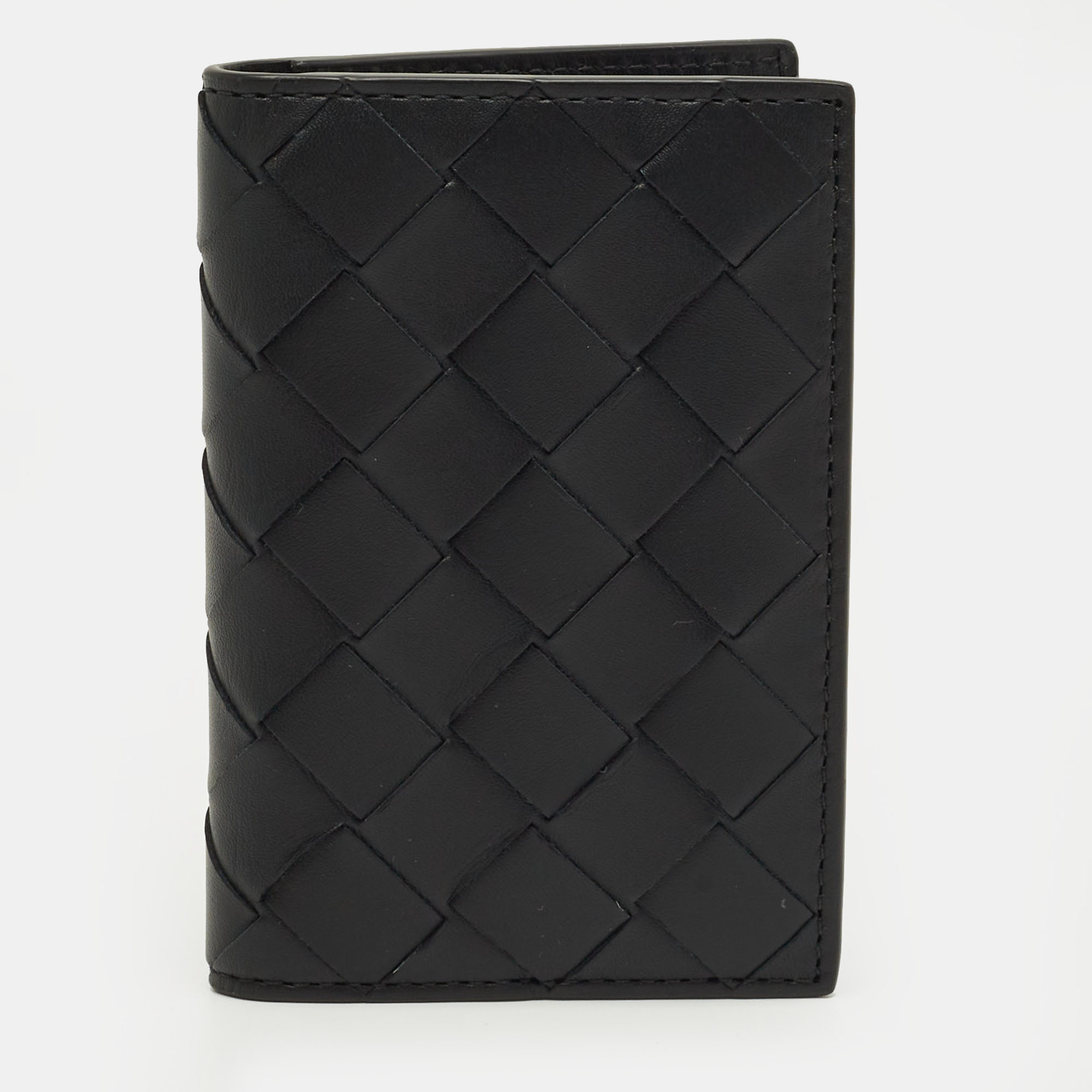 

Bottega Veneta Black Intrecciato Leather Bifold Card Holder