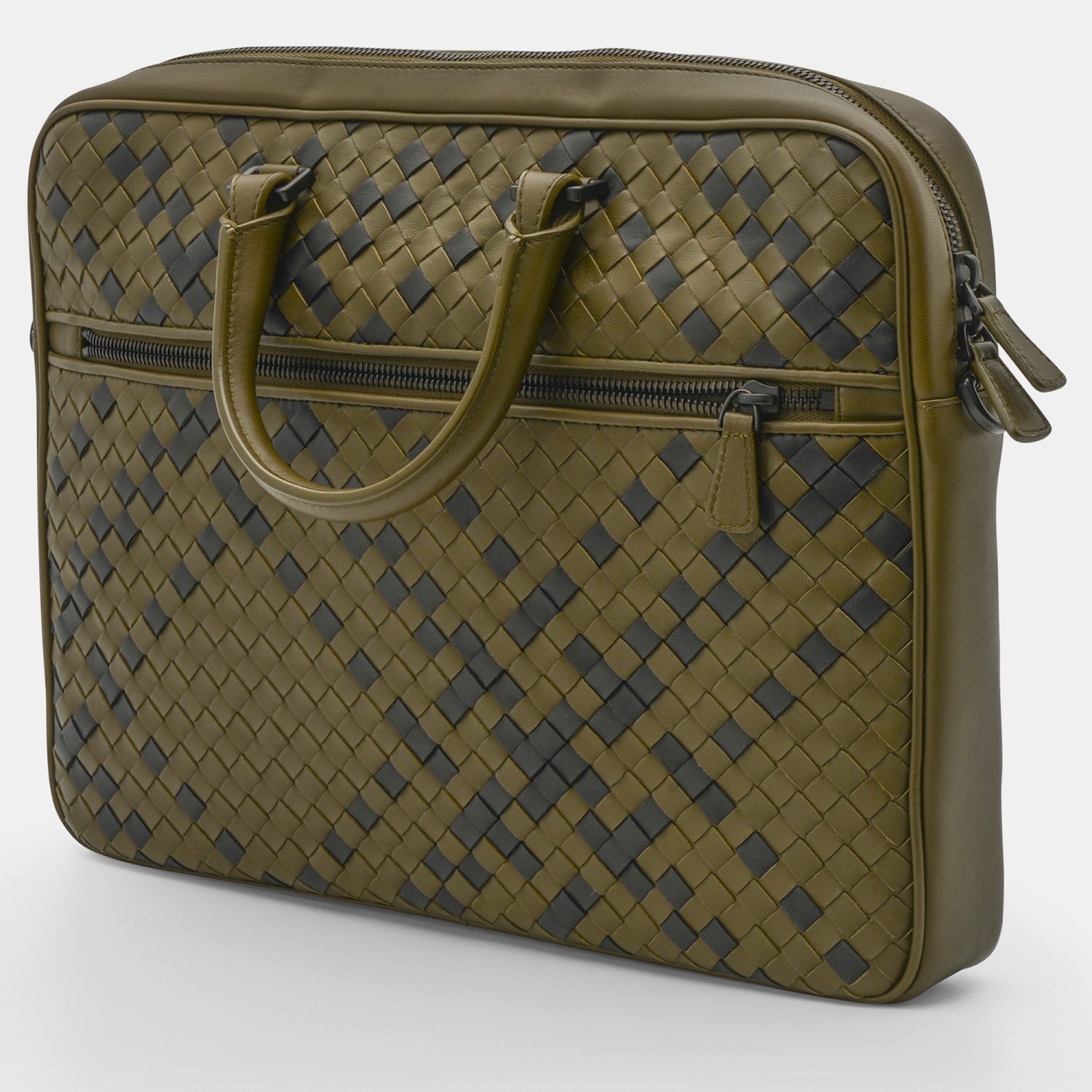 

Bottega Veneta Green Leather Messenger Bag