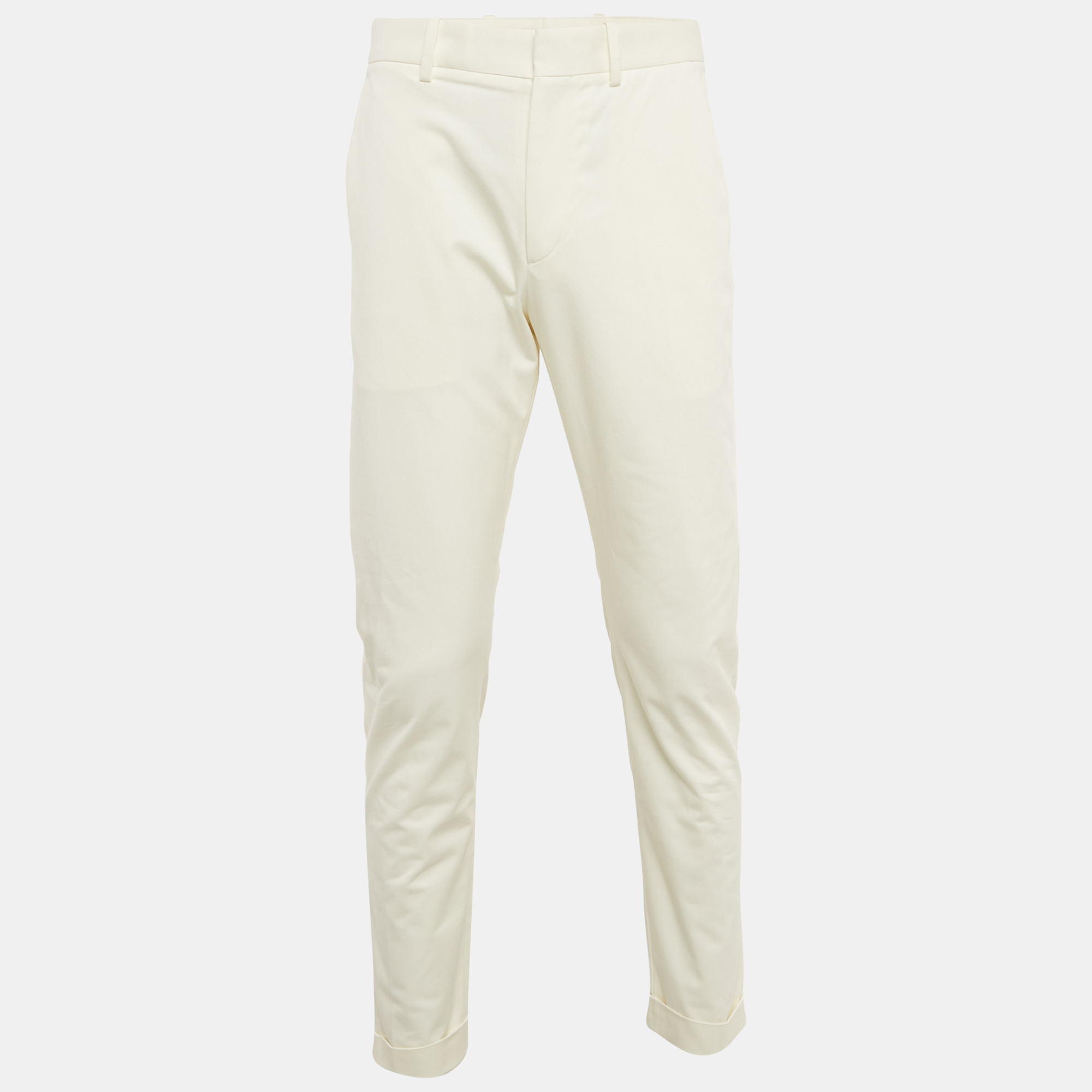 

Bottega Veneta Off-White Gabardine Cotton Pants M