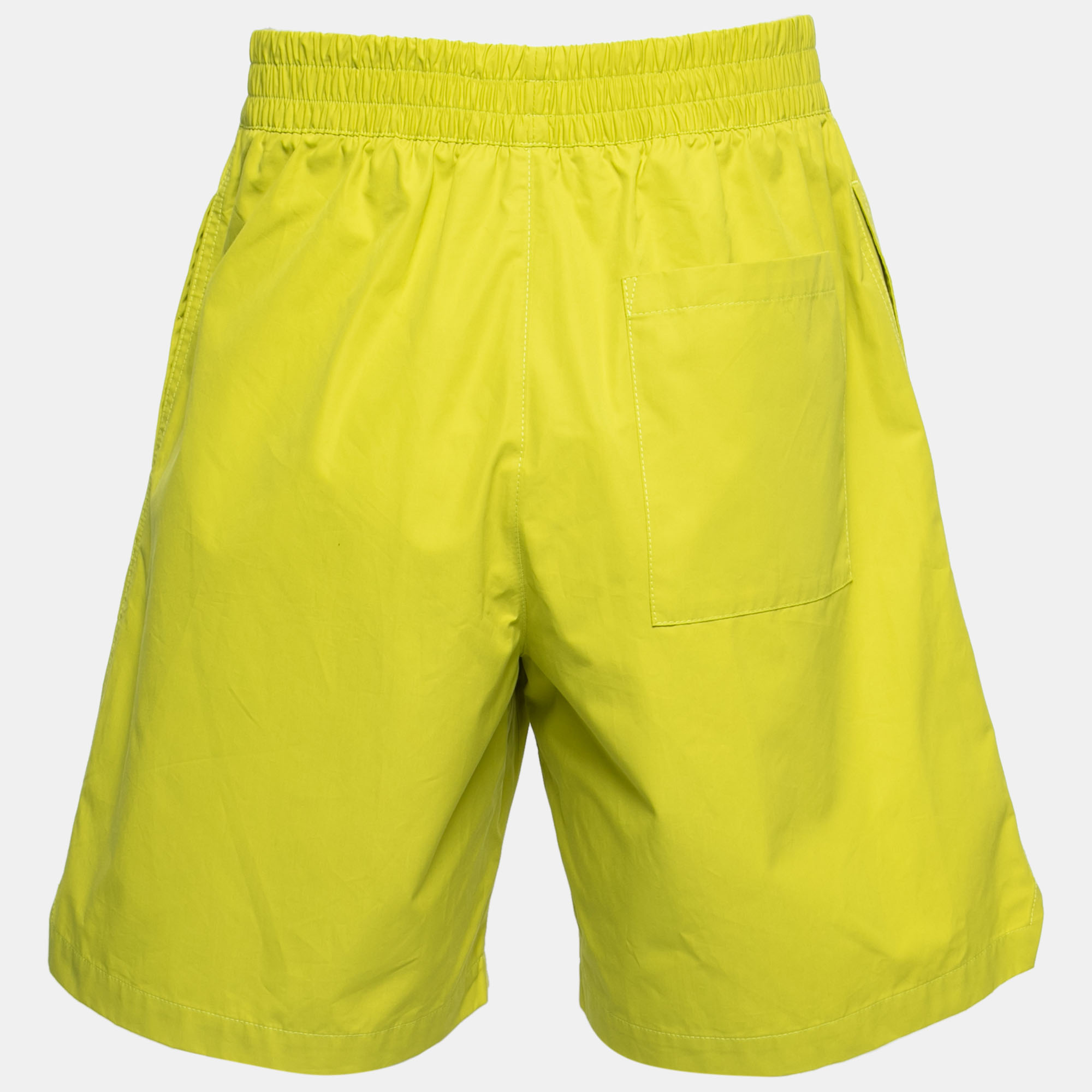 

Bottega Veneta Lime Green Cotton Elastic Waist Shorts