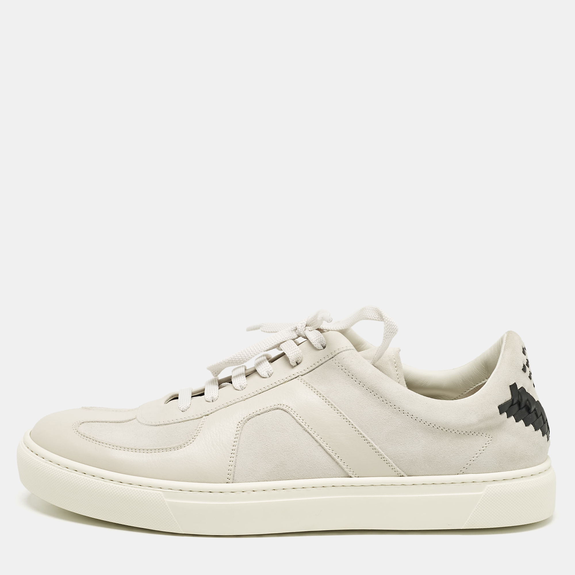 

Bottega Veneta White Leather and Suede Low Top Sneakers Size