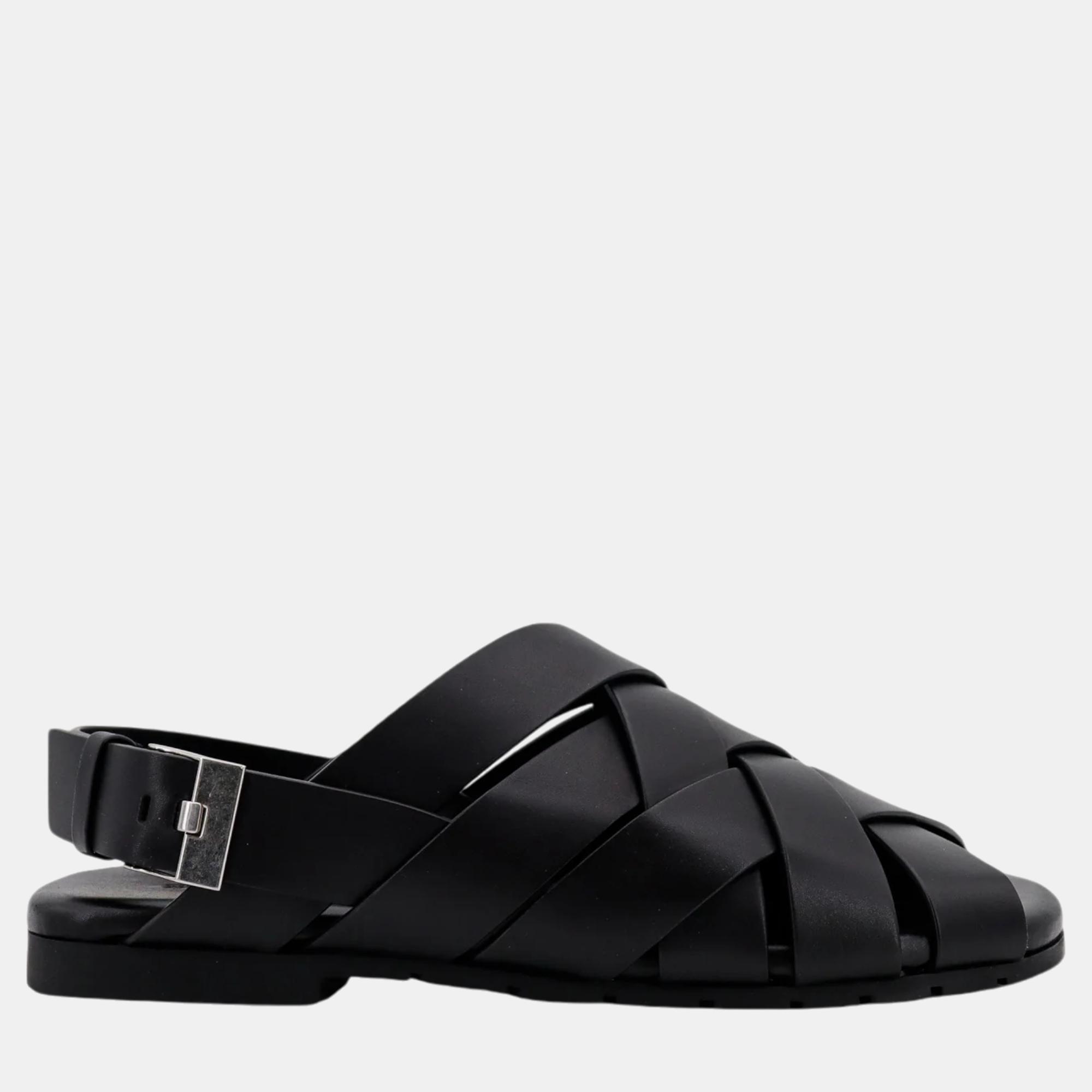 

Bottega Veneta Black Leather Alfie Sandals