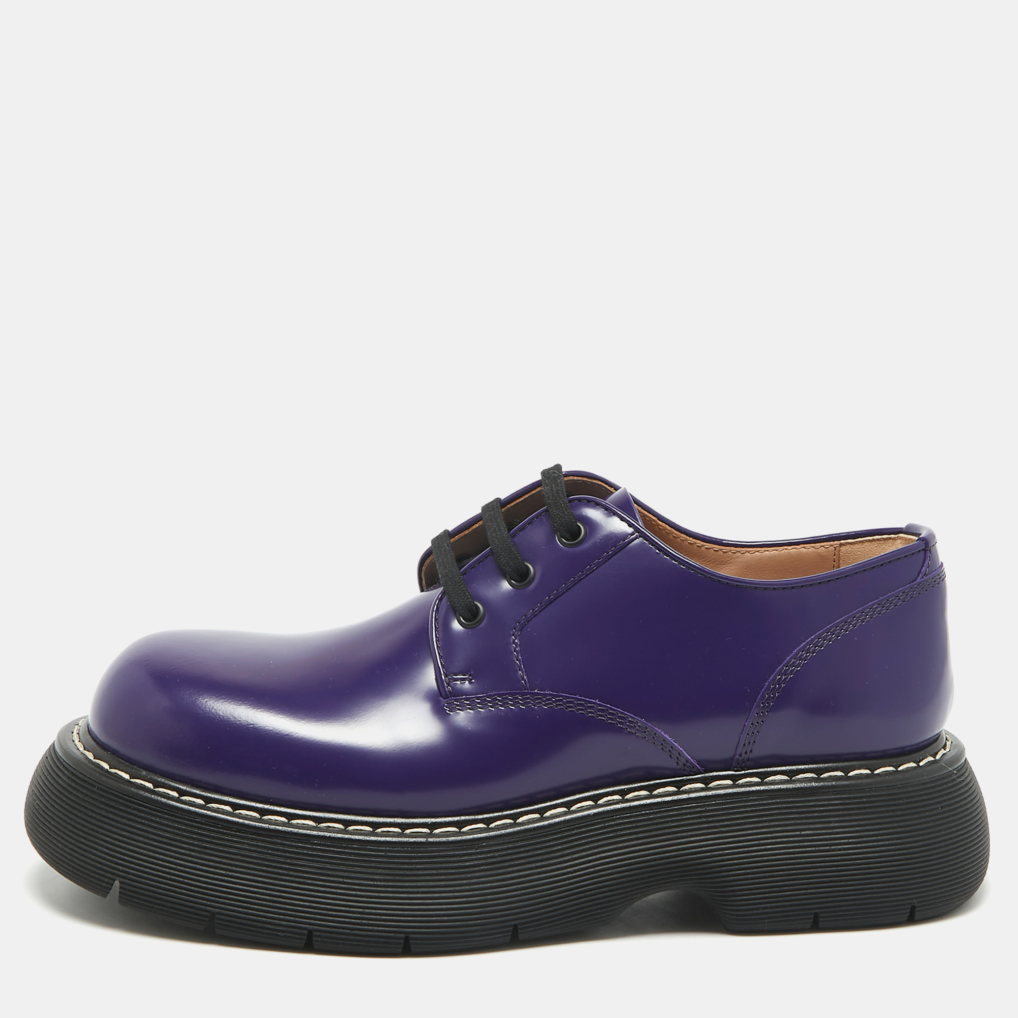 

Bottega Veneta Purple Brushed Leather Swell Derby Size