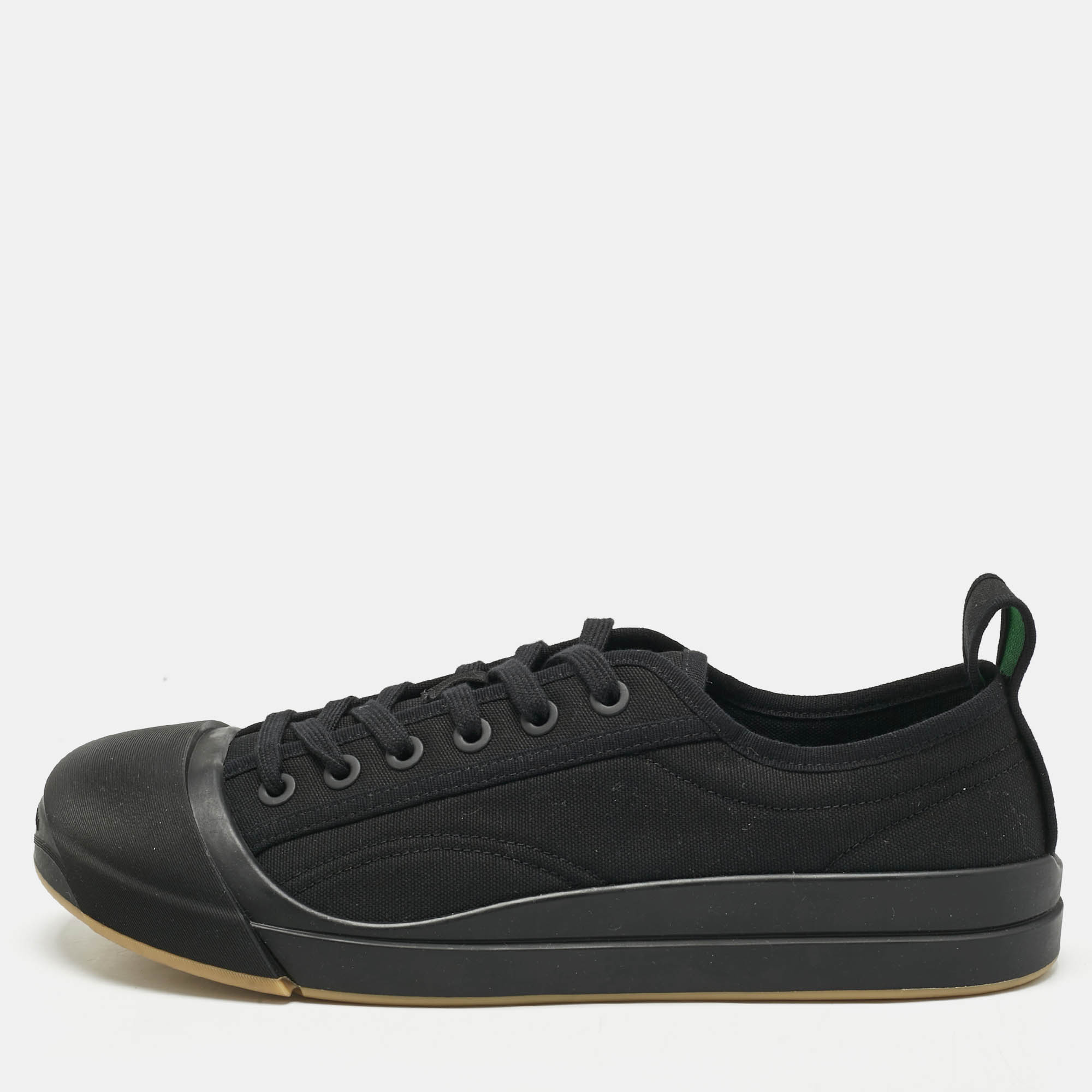 Bottega Veneta Black Canvas Vulcanized Sneakers Size 44