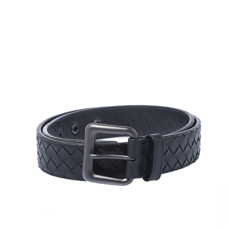 

Bottega Veneta Black Intrecciato Leather Belt