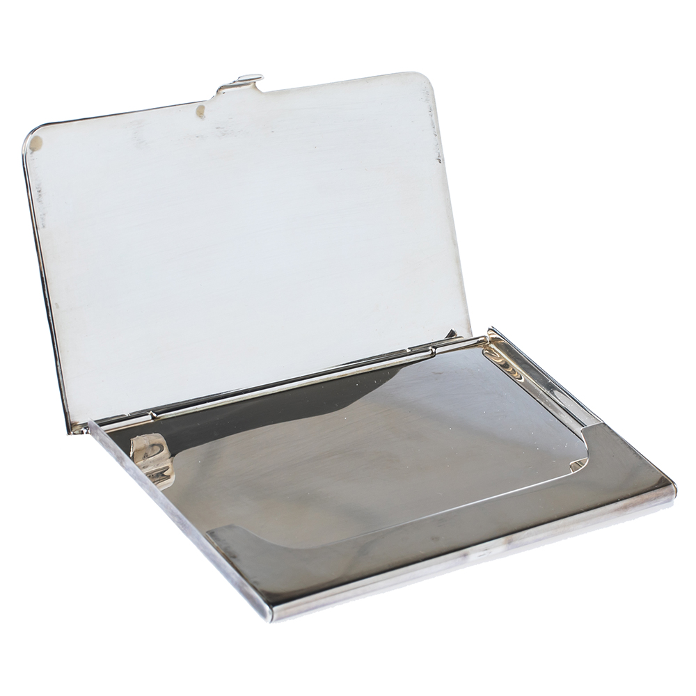 

Bottega Veneta Intrecciato Argento Antique Silver Business Card Holder