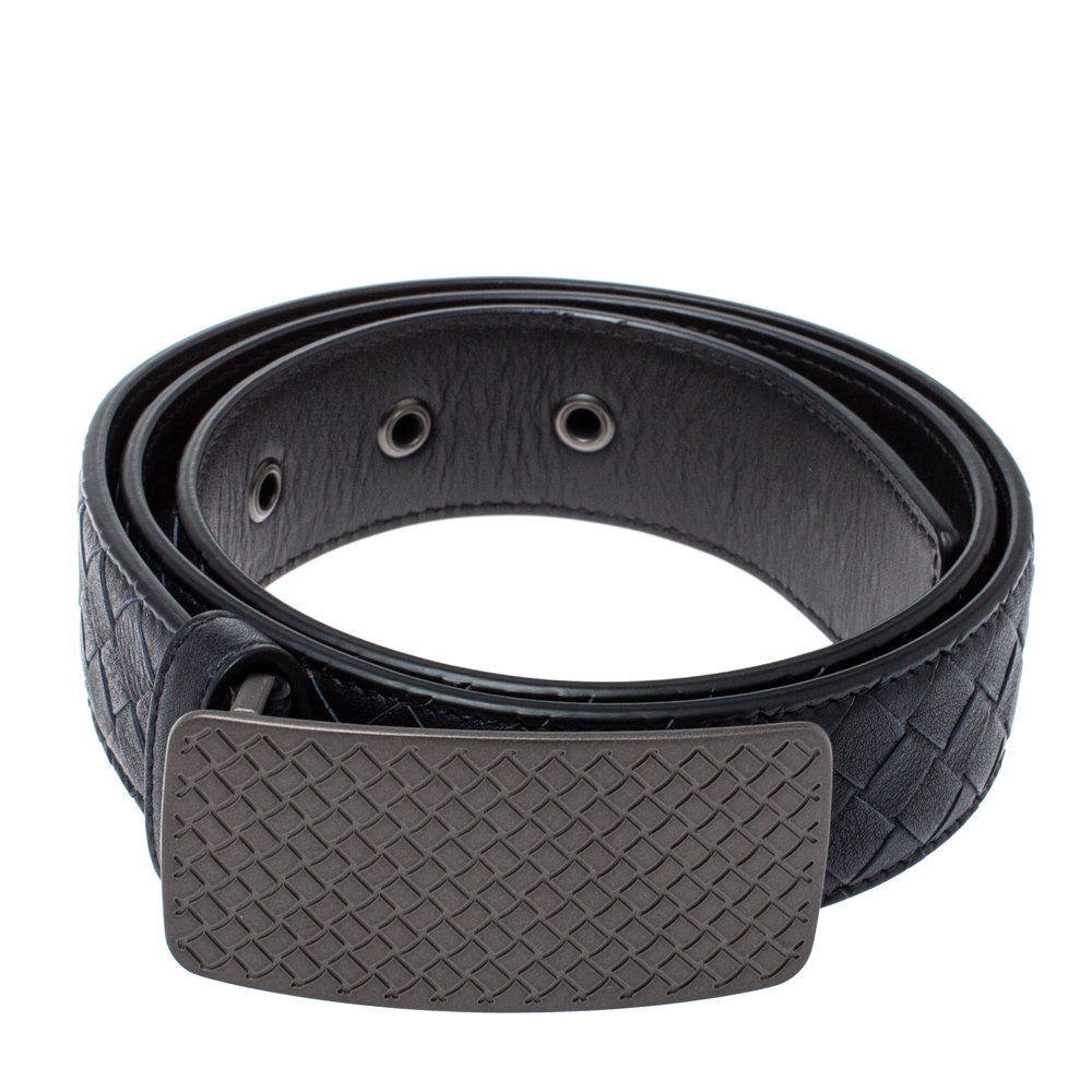 

Bottega Veneta Black Intrecciato Leather Belt