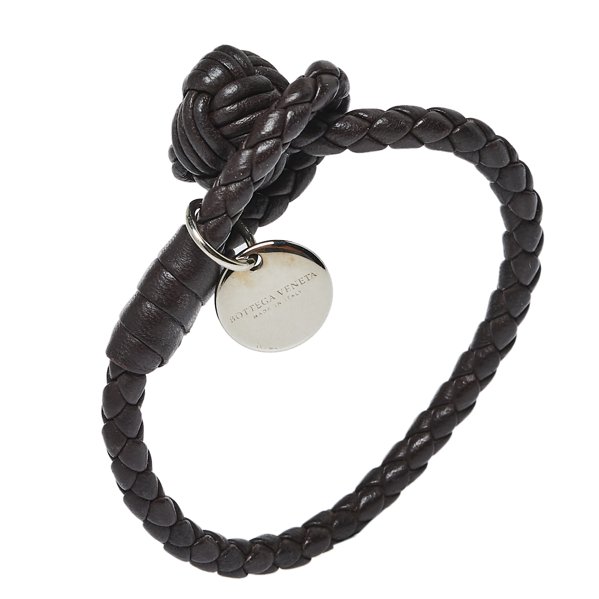 

Bottega Veneta Brown Intrecciato Leather Single Knot Bracelet