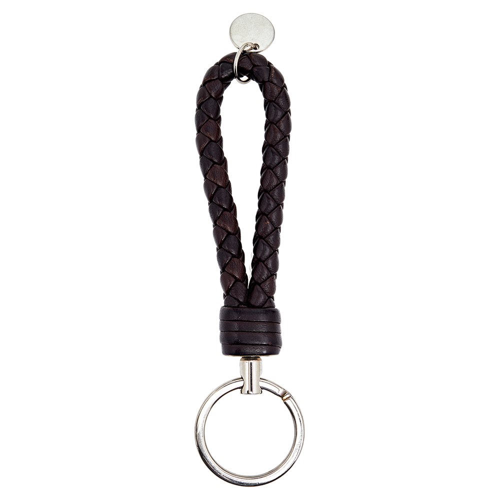 

Bottega Veneta Brown Braided Leather Key Chain