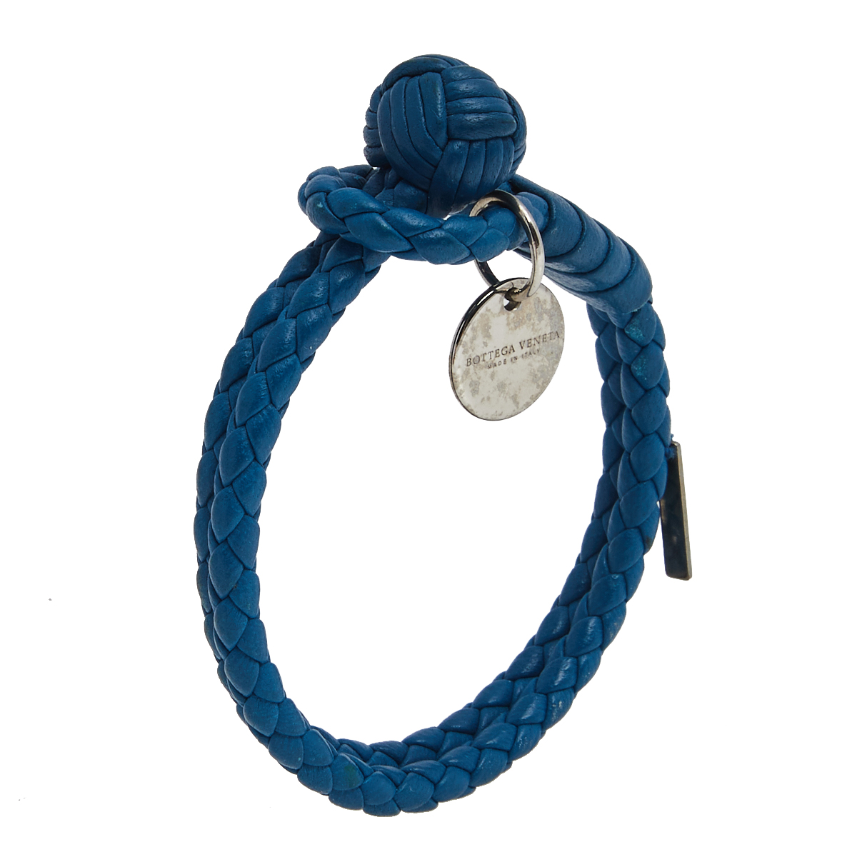 

Bottega Veneta Blue Intrecciato Nappa Leather Double Strand Bracelet