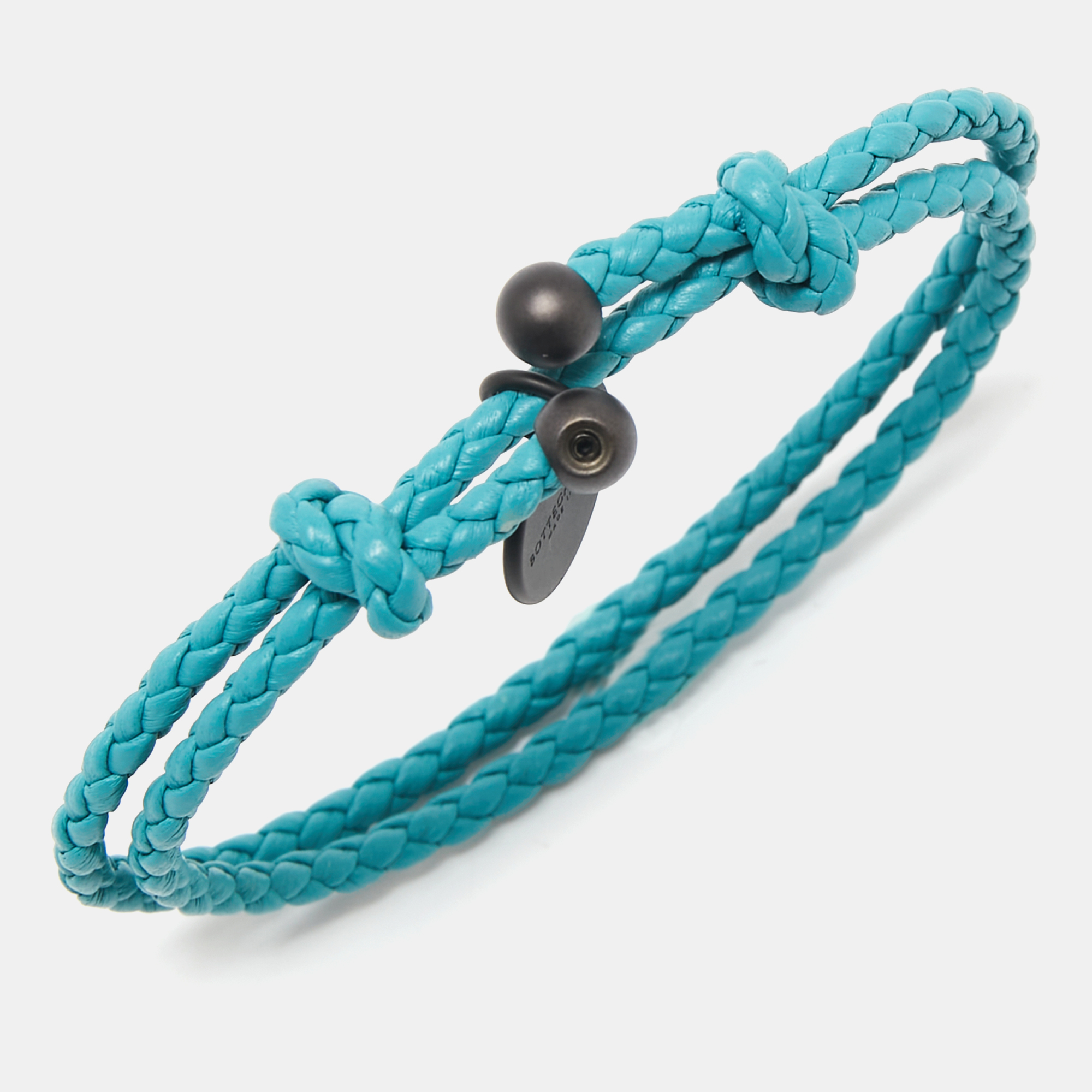 

Bottega Veneta Blue Braided Double Layer Adjustable Bracelet