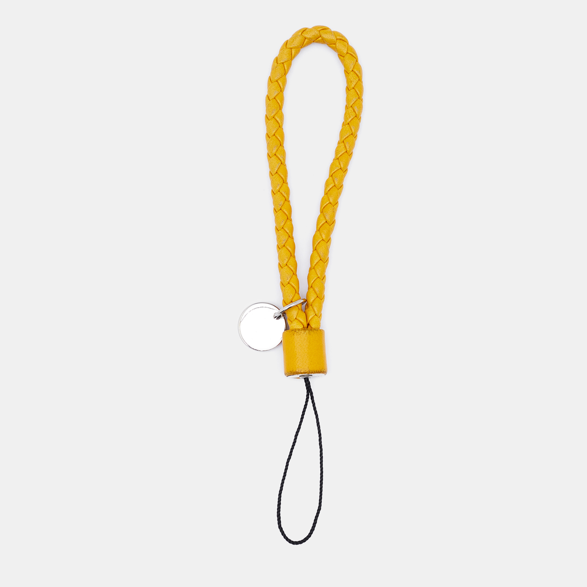 

Bottega Veneta Yellow Intrecciato Leather Strap Key Chain