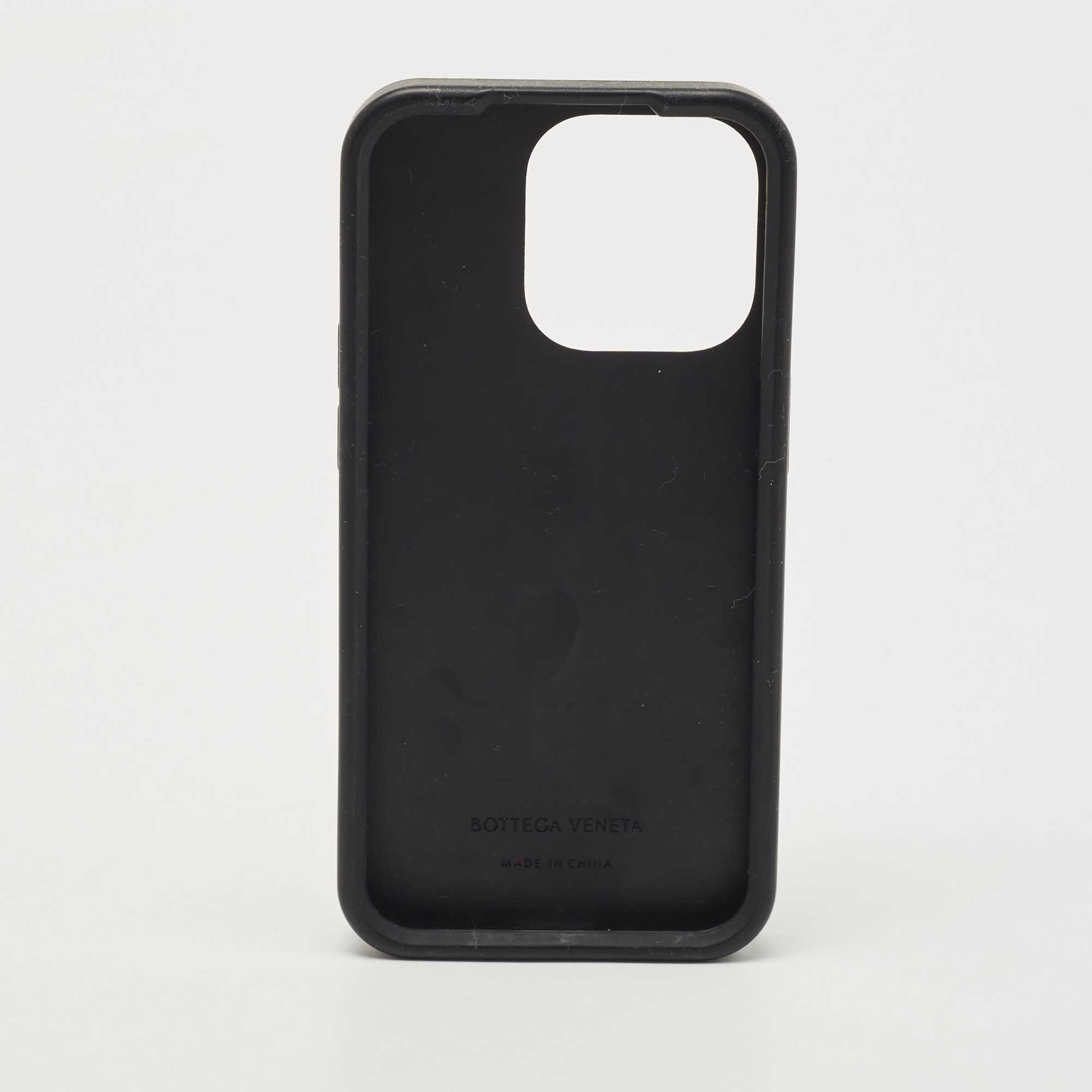 

Bottega Veneta Black Intrecciato Rubber Silicone iPhone 14 Pro Case