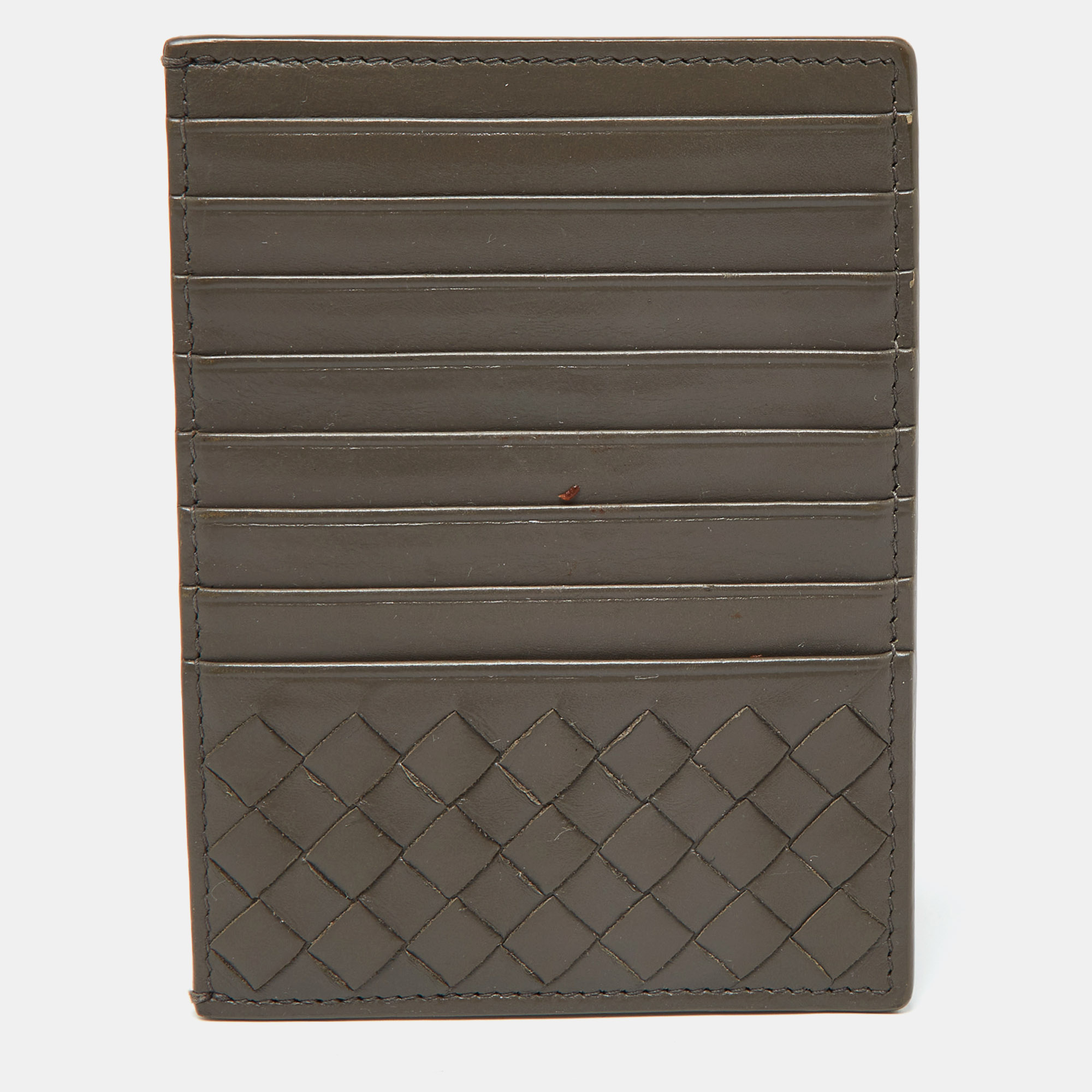 

Bottega Veneta Grey Intrecciato Leather Zip Card Holder