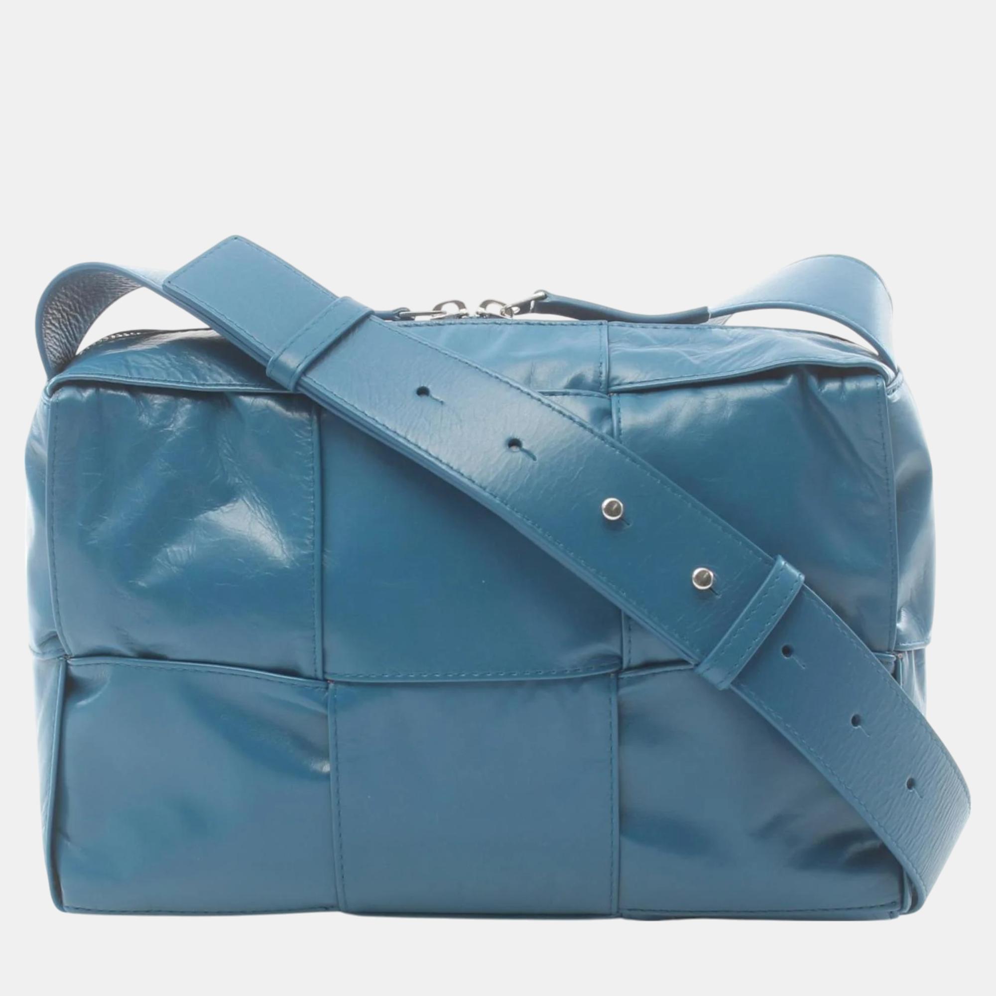 

Bottega Veneta Blue Leather Arco Camera Bag